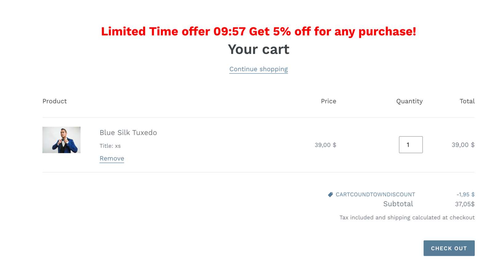 Apply small discounts directly on the cart page