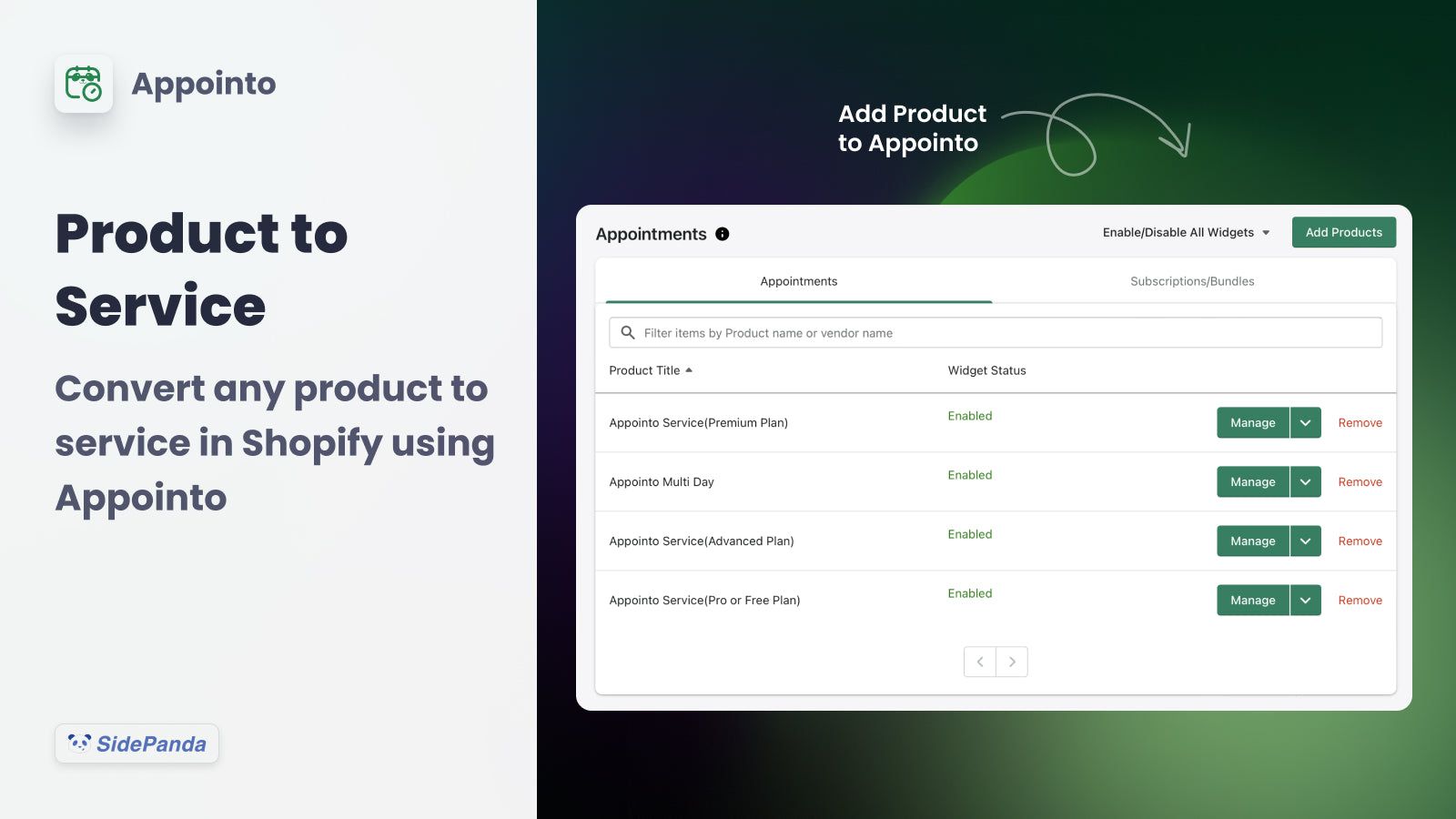 Appointment Product View