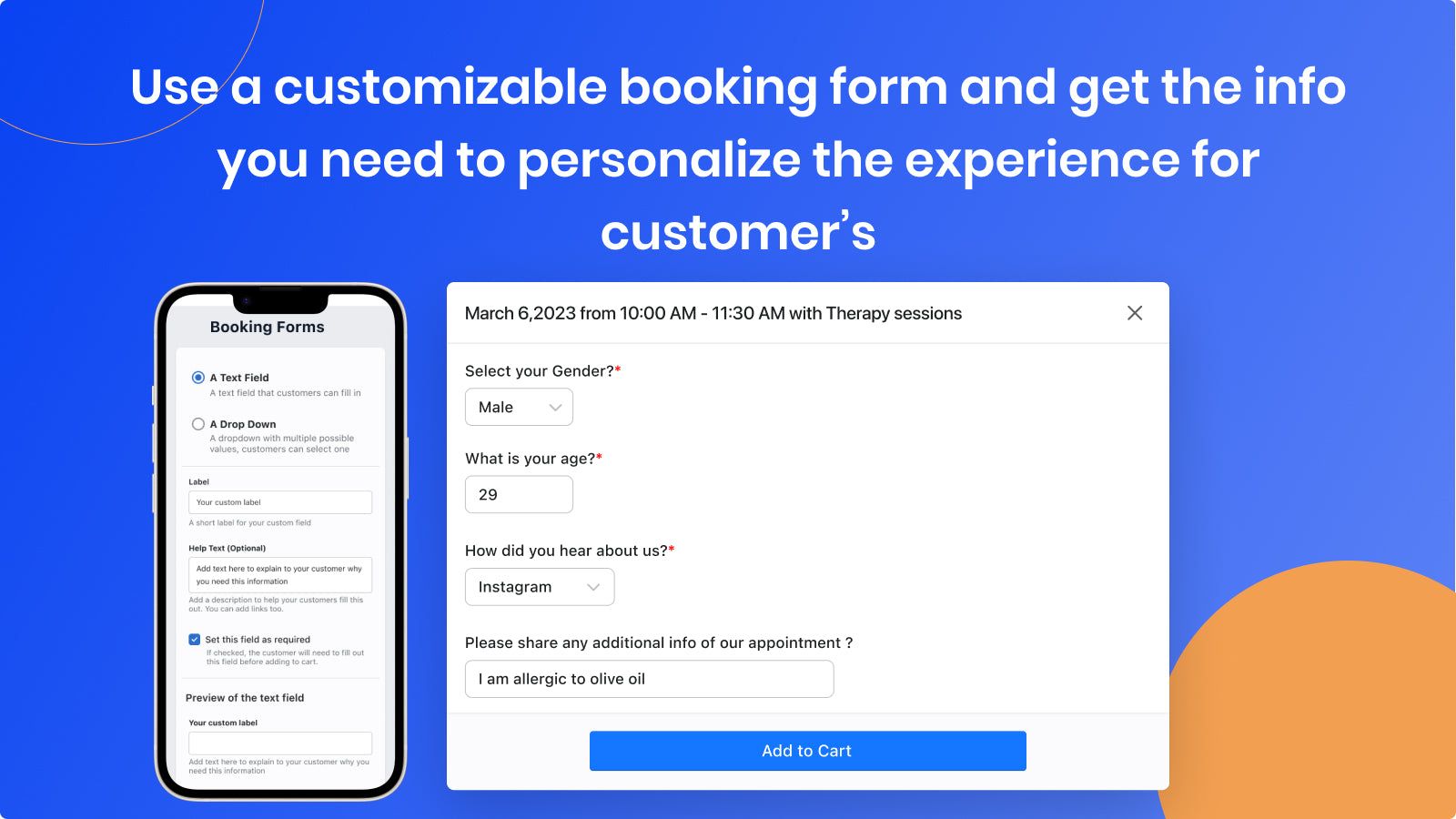 Ask custom questions in booking form & learn more about customer