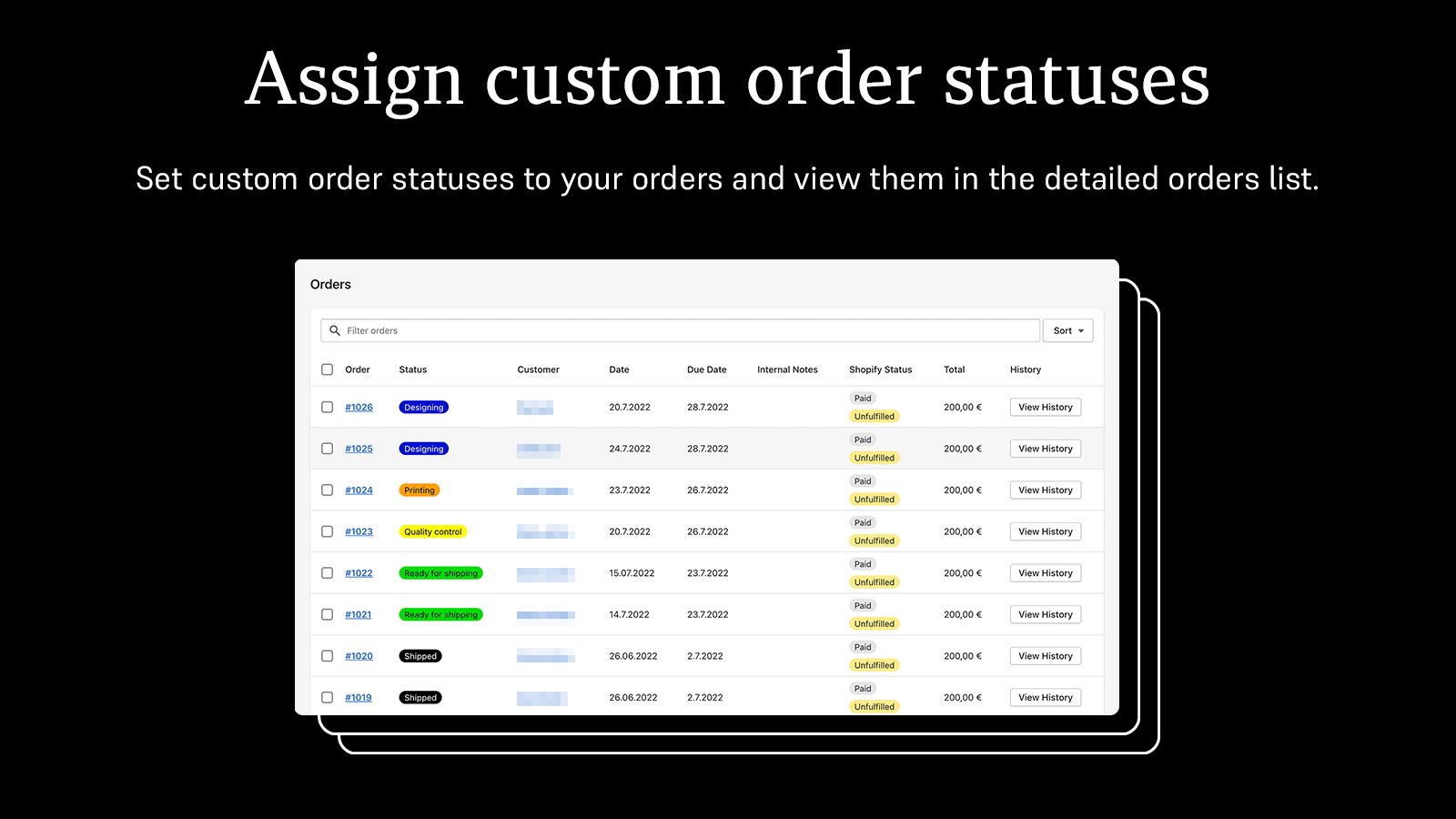 Assign custom order statuses with Manufactory