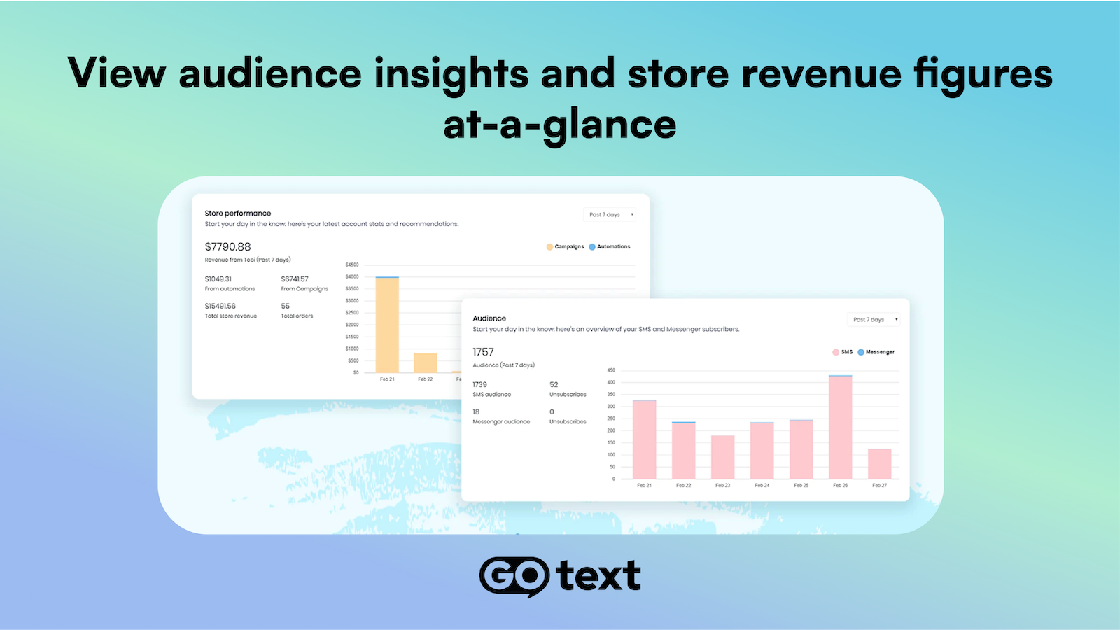 Audience insights and revenue reports for SMS campaigns