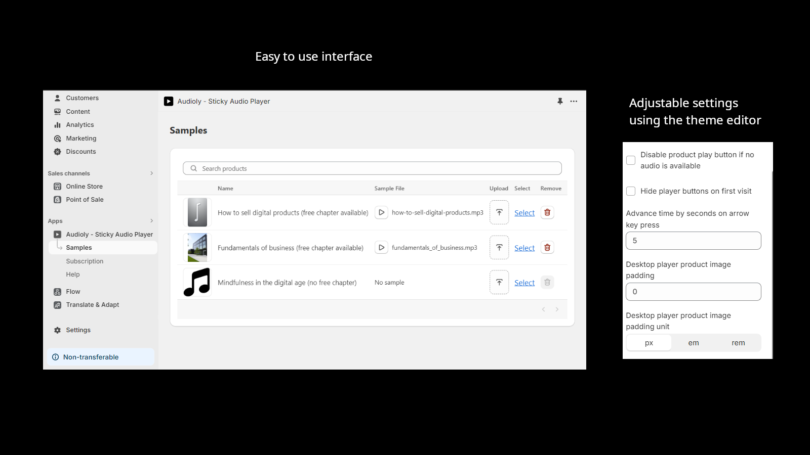 Audio player features