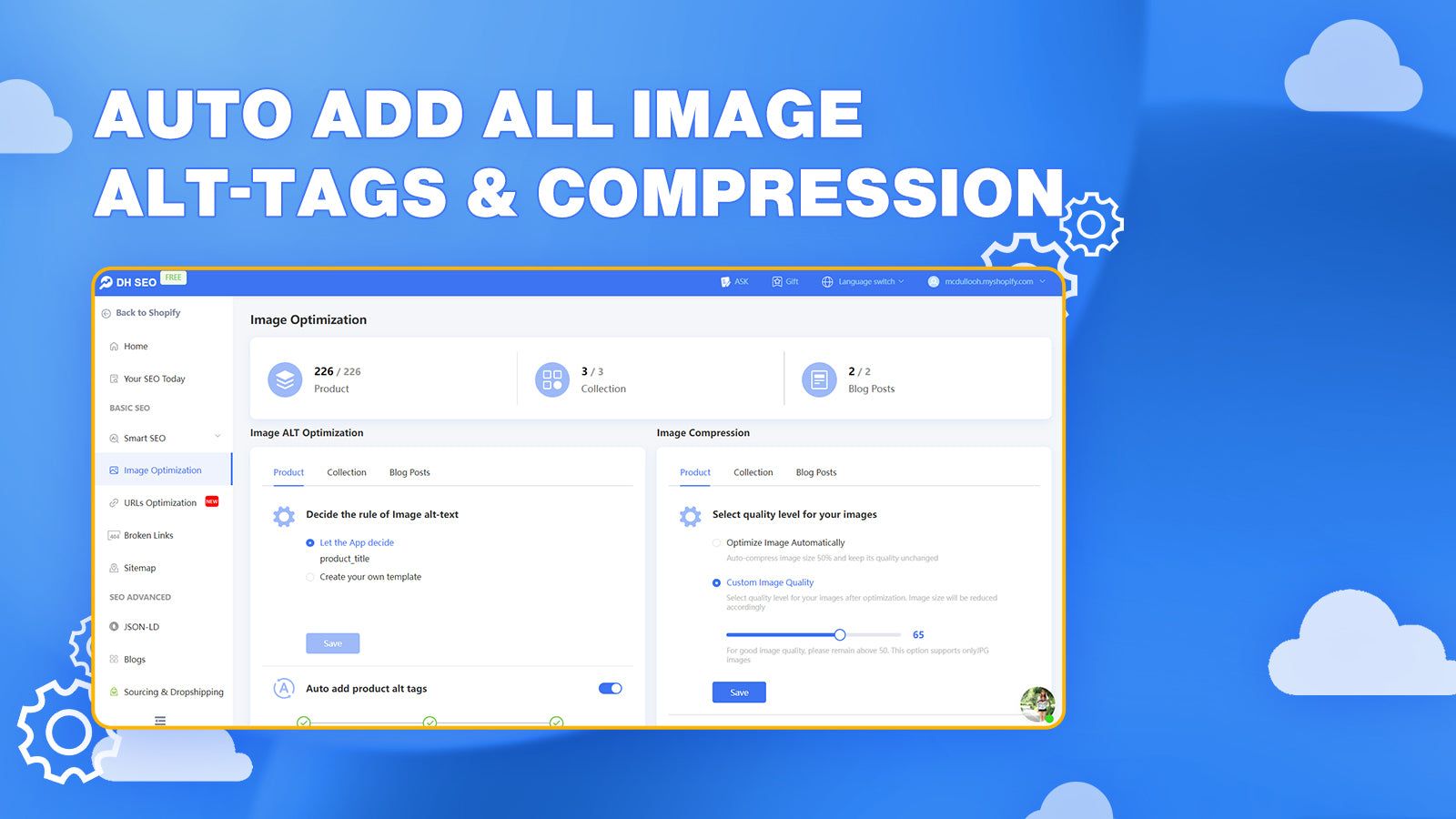 Auto add All Images Alt-tags&compression