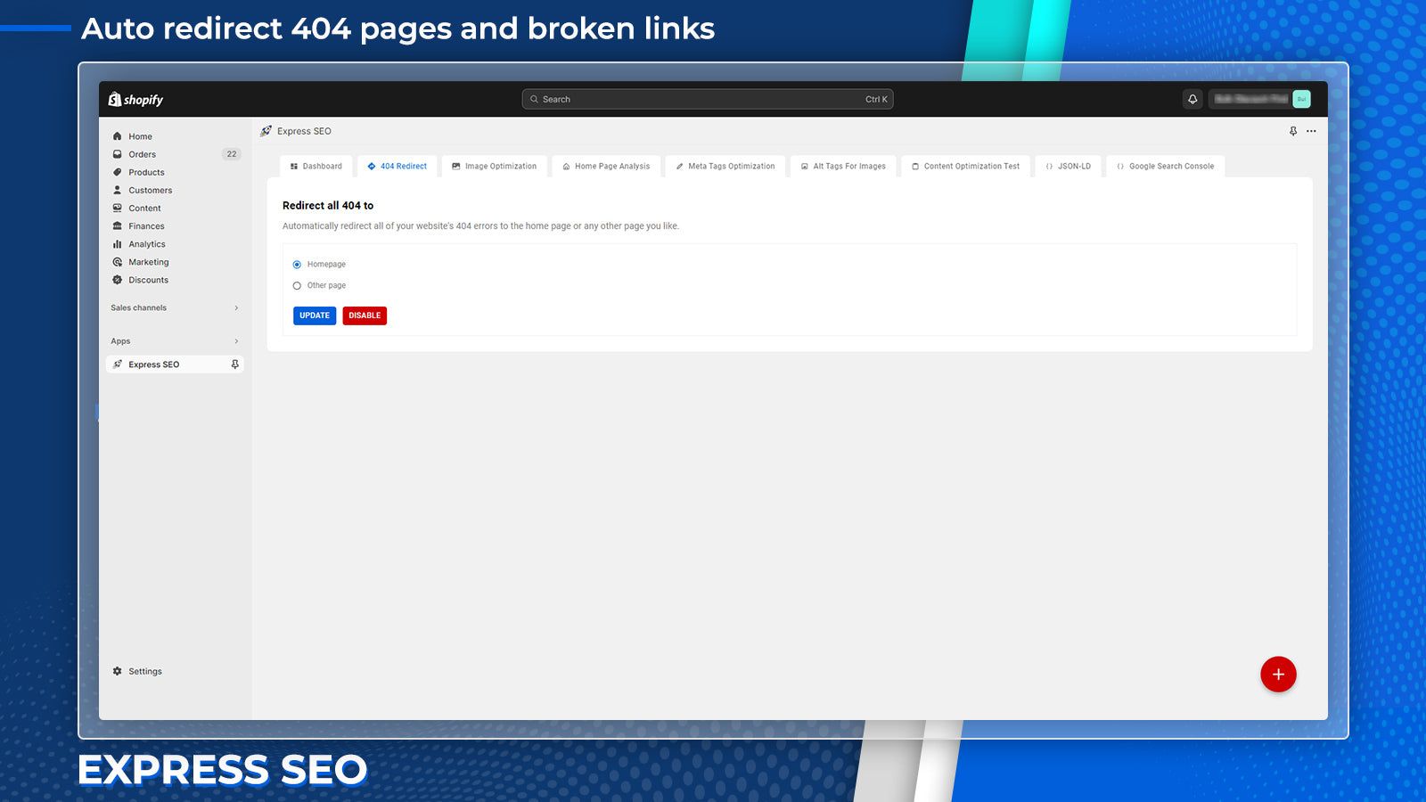 Auto redirect 404 pages and broken links