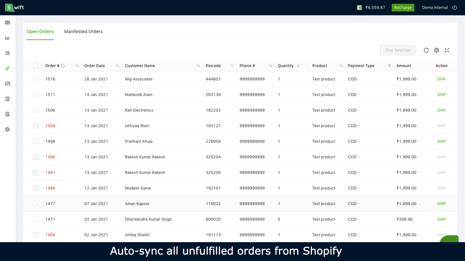 Auto-sync all orders from Shopify
