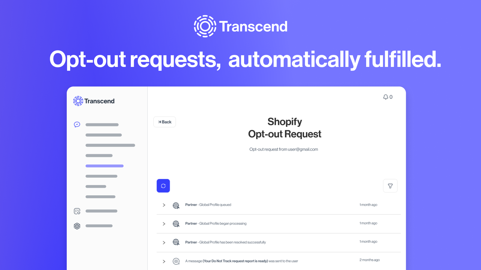 Automate opt-out requests for customers in Shopify.