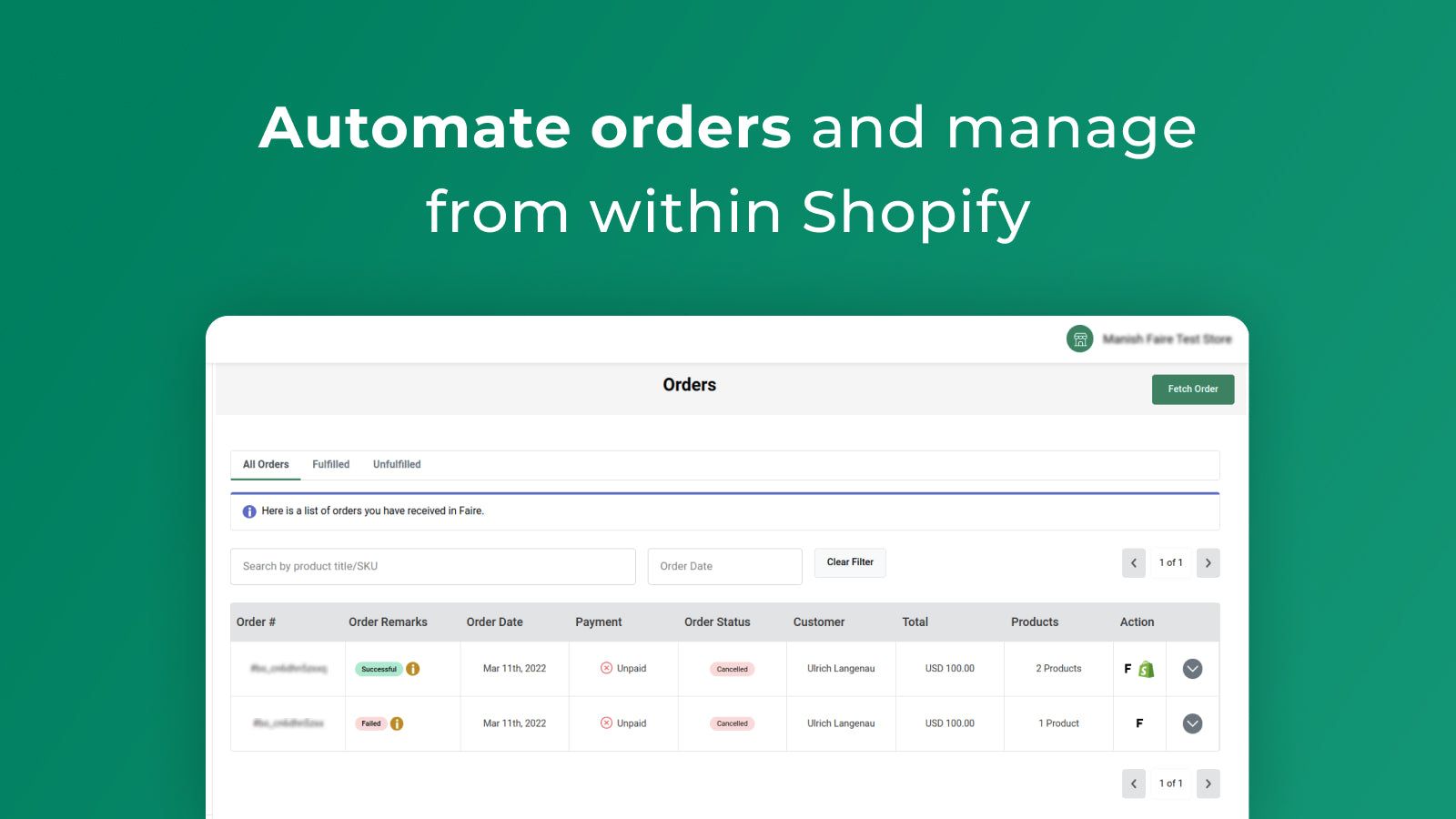 Automate orders