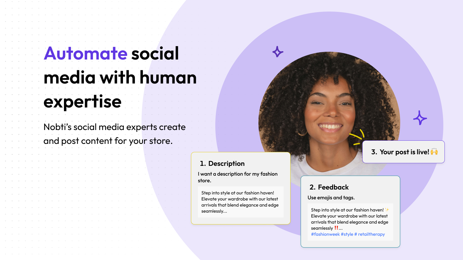 Automate social media growth with human expertise, high quality