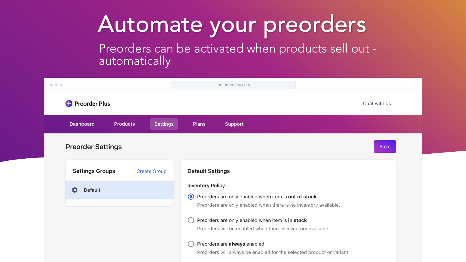 Automate your preorders