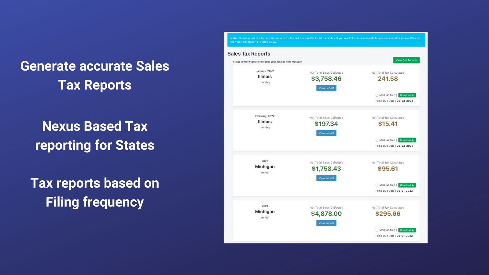 Automated Sales Tax Reports