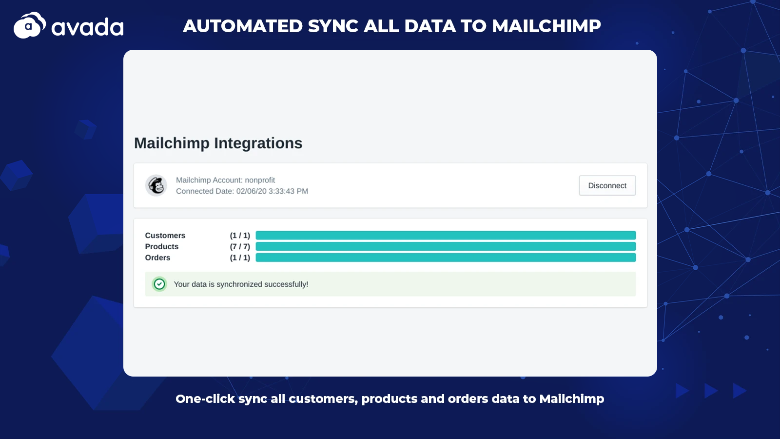 Automated sync all data to Mailchimp