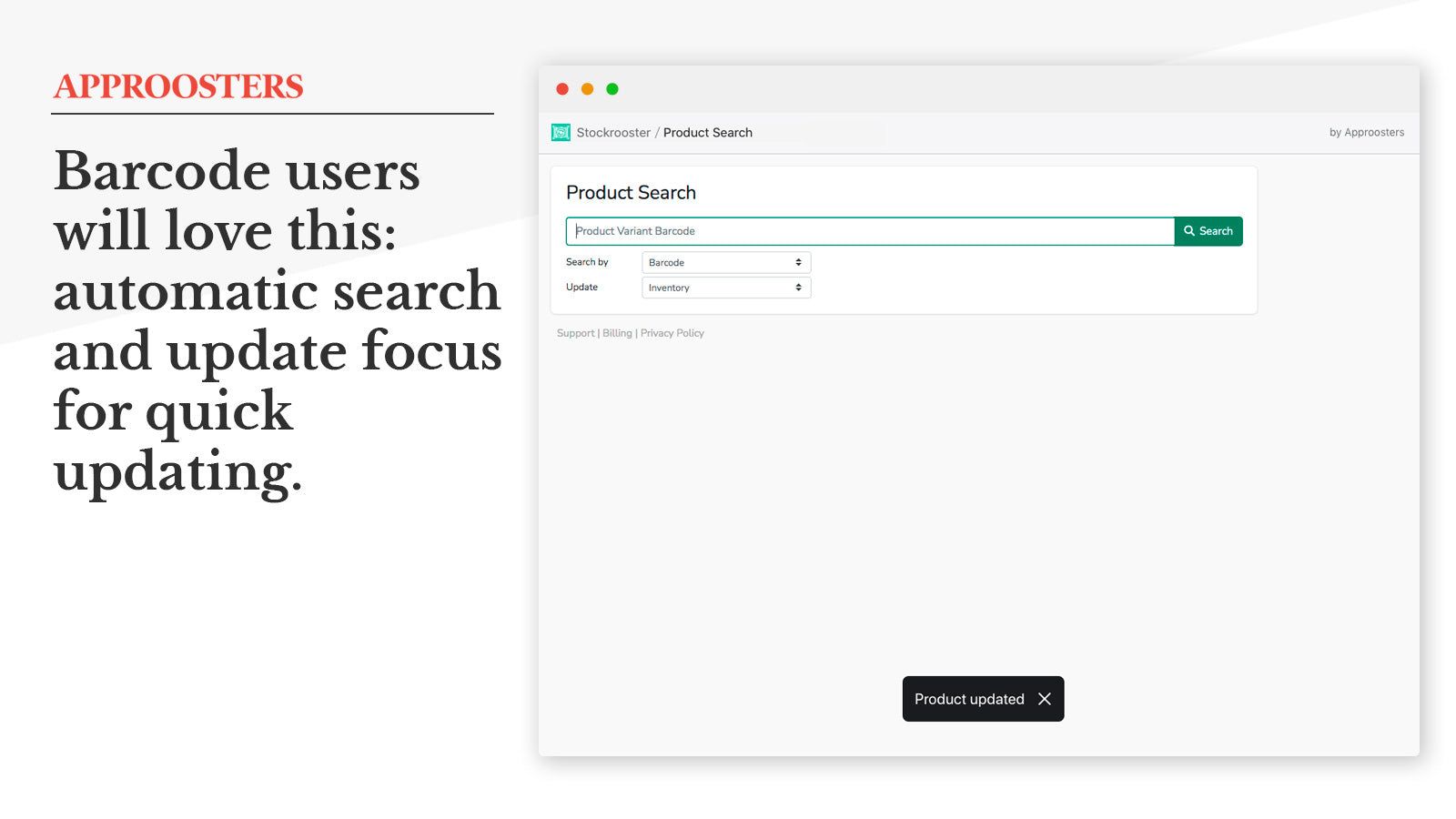 Automatic focusing on search & update fields