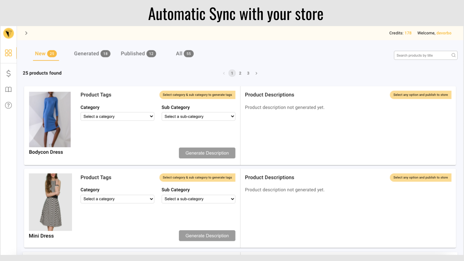 automatic sync with store
