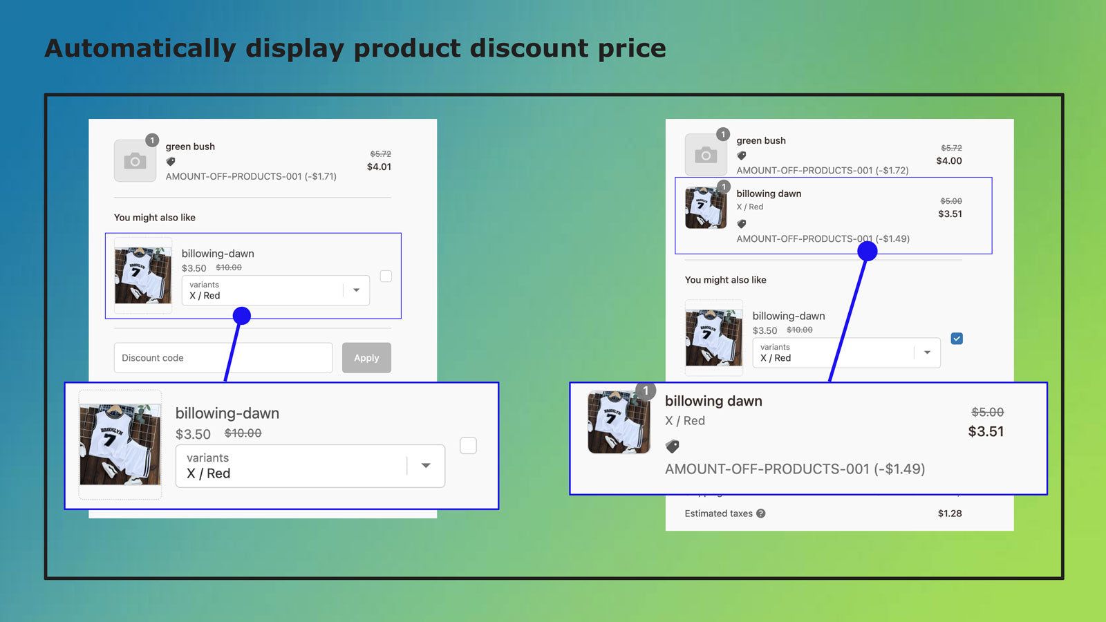 Automatically display product discount price