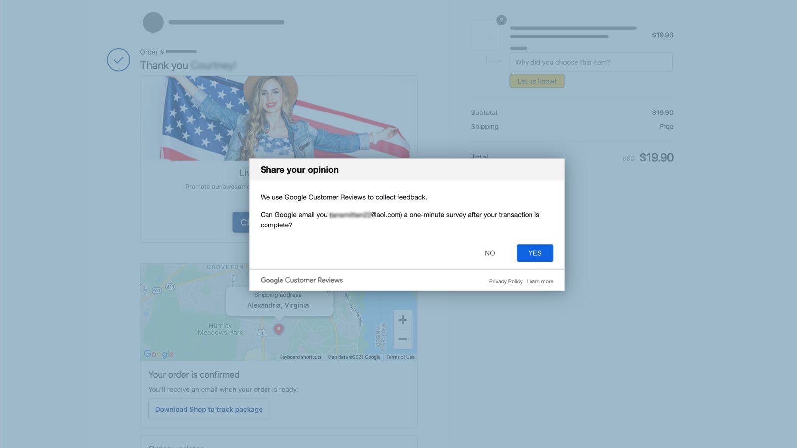 Automatically display Survey Opt-in Module to Customers.
