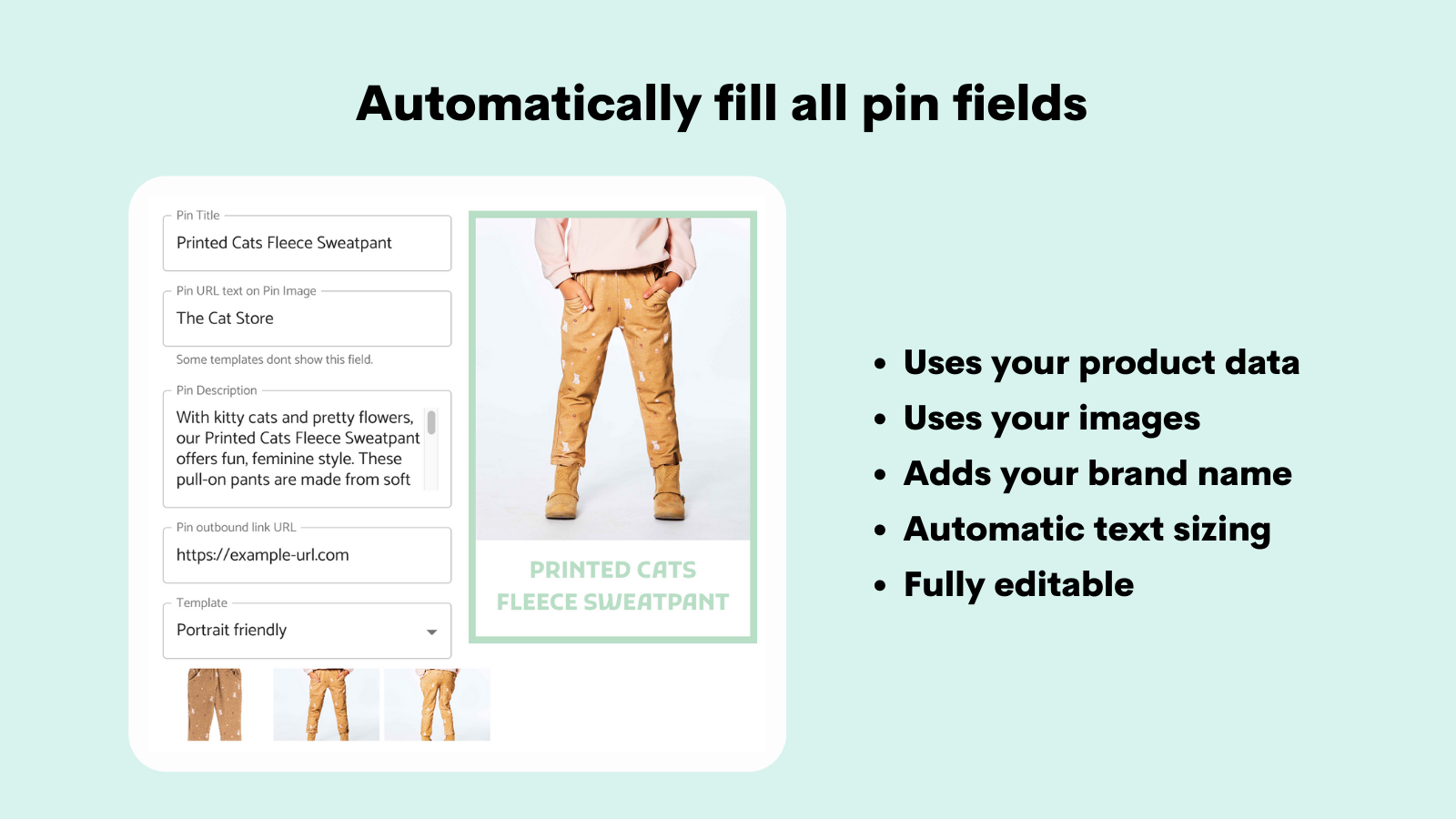 Automatically fills your pin title and description