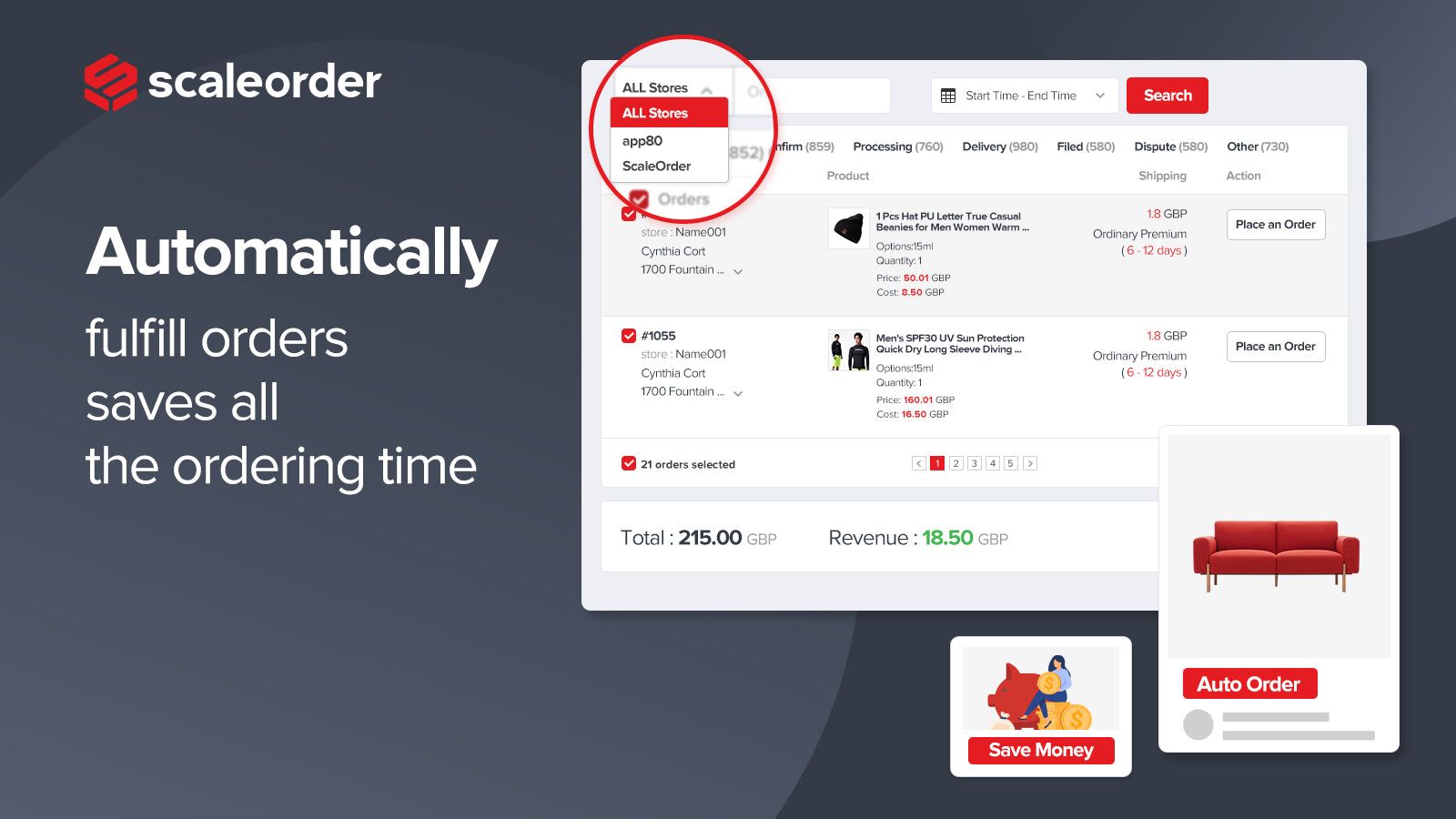 Automatically fulfill orders saves all the ordering time