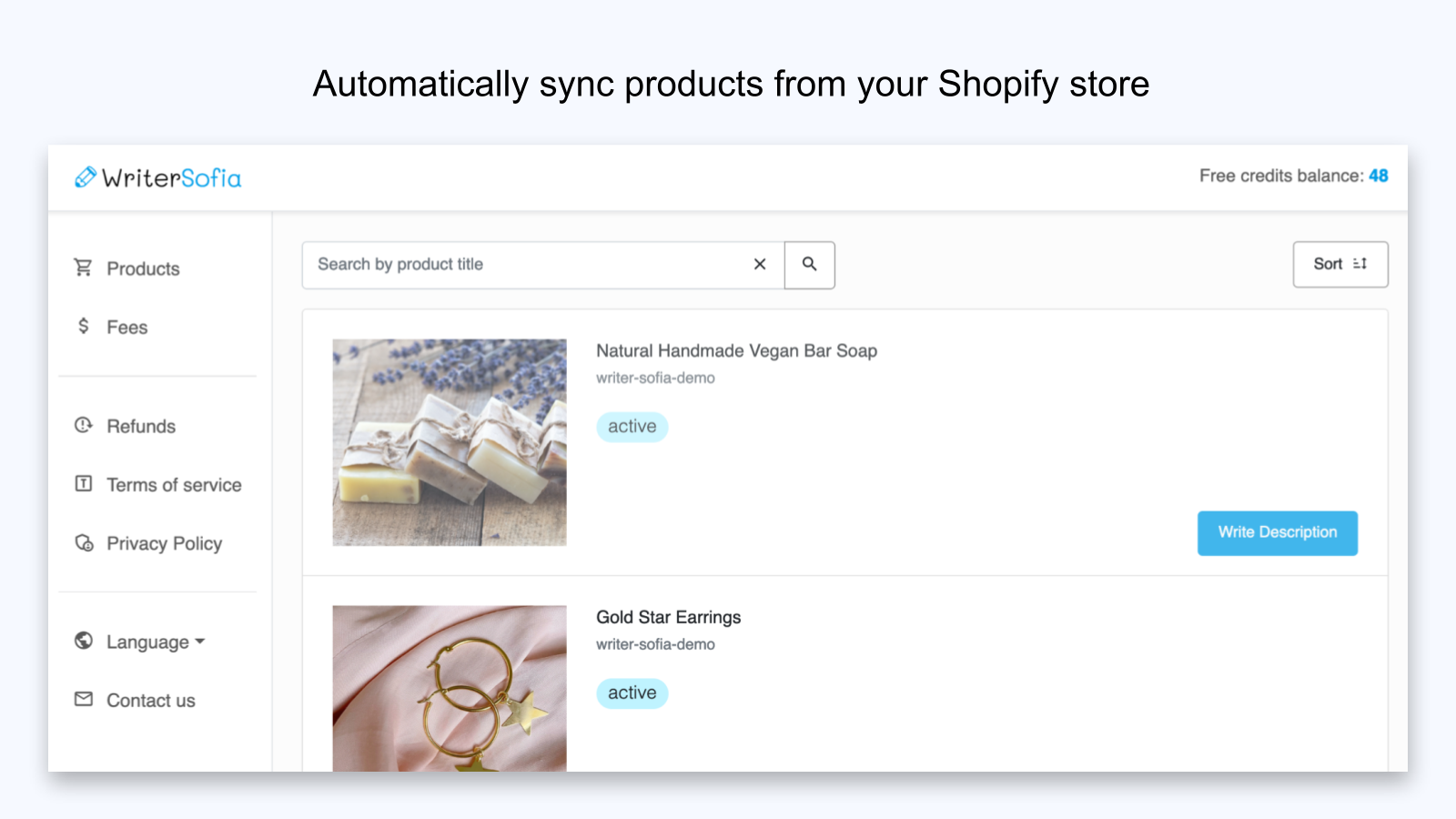 Automatically sync products from Shopify store