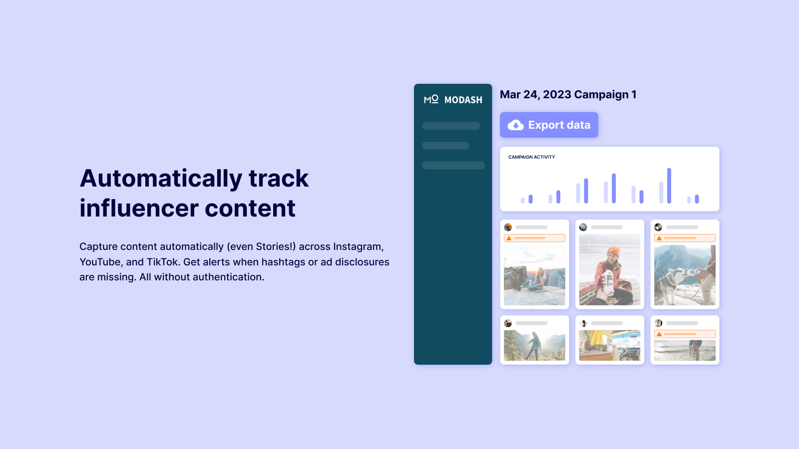 Automatically track influencer content