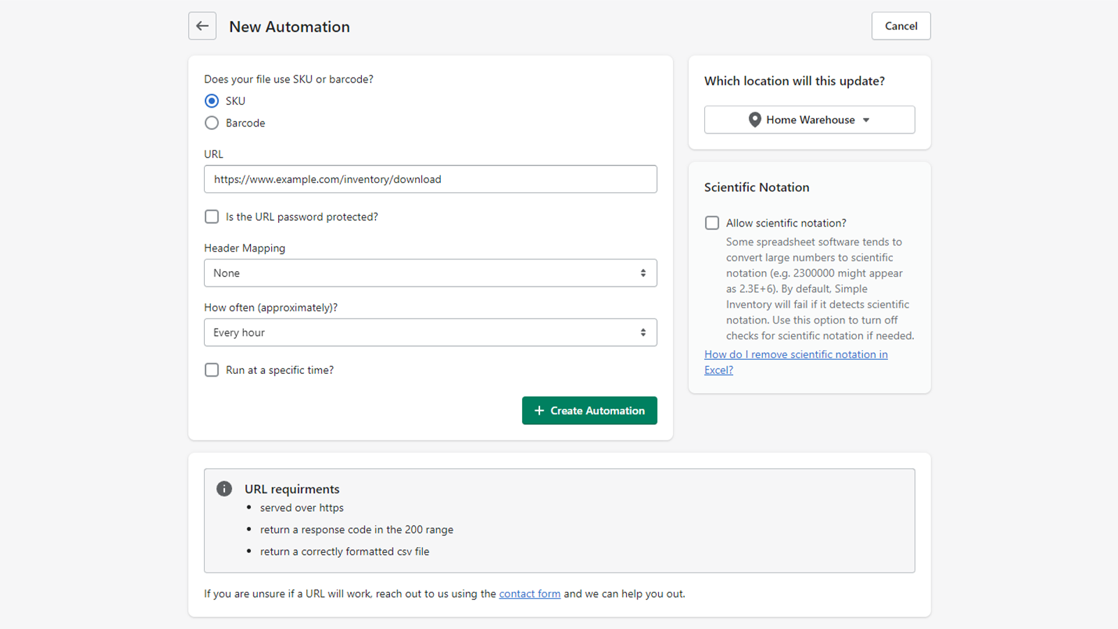 Automation Config