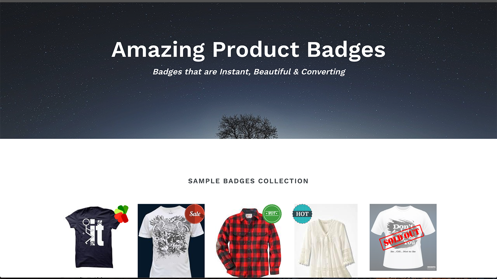 Badges as displayed on our demo store