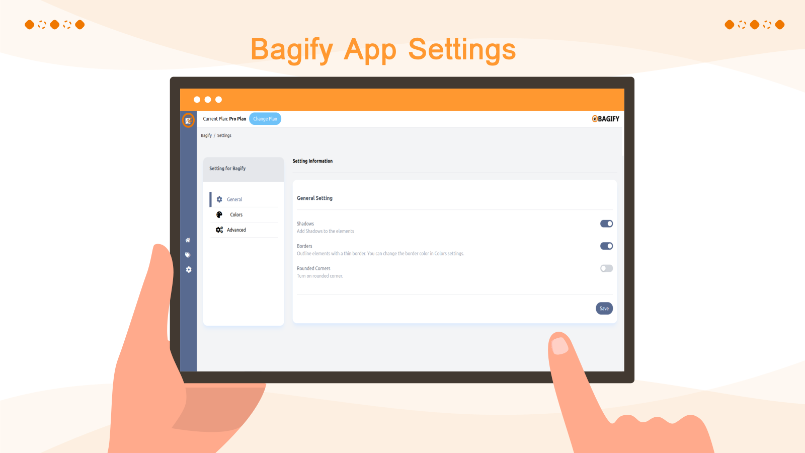 Bagify App Settings
