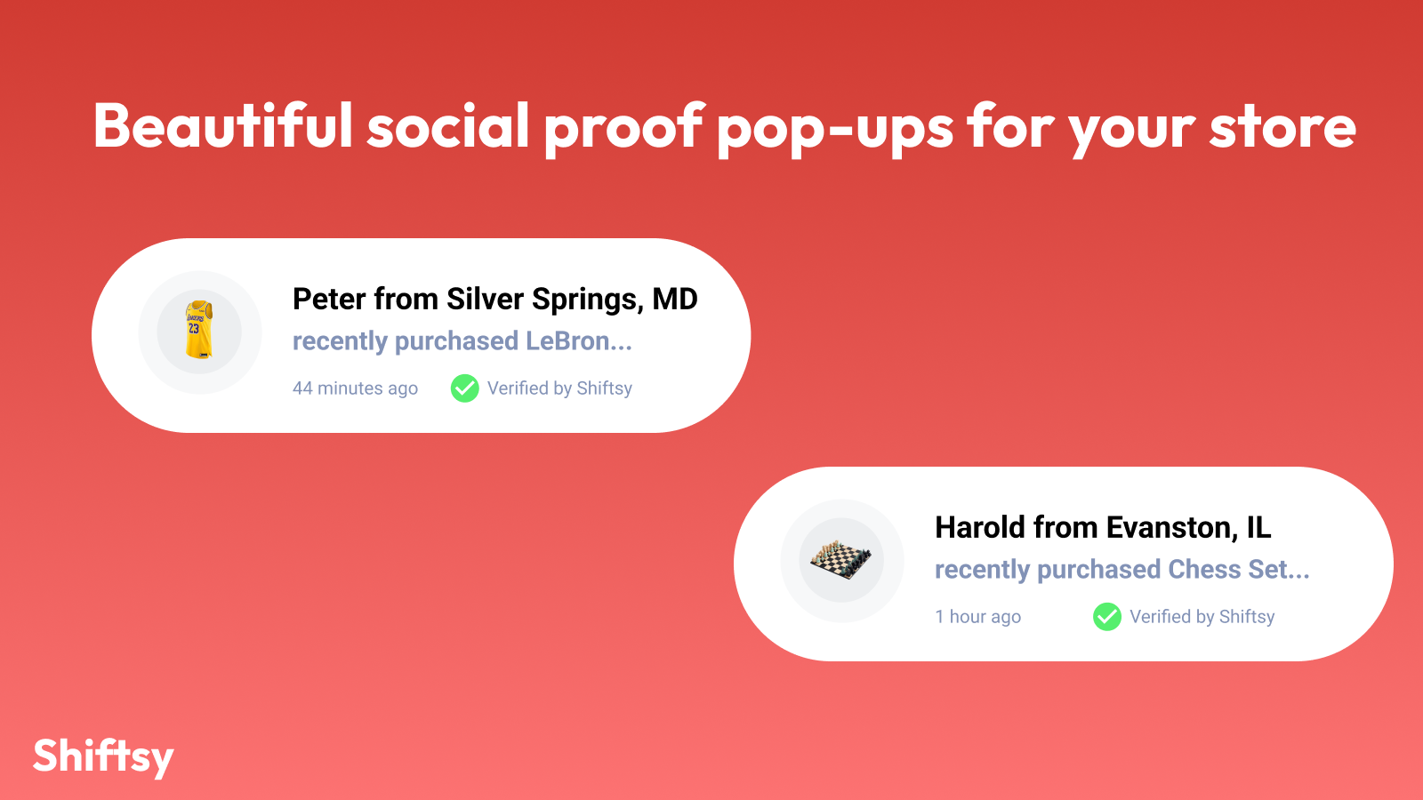 Beautiful social proof pop-ups