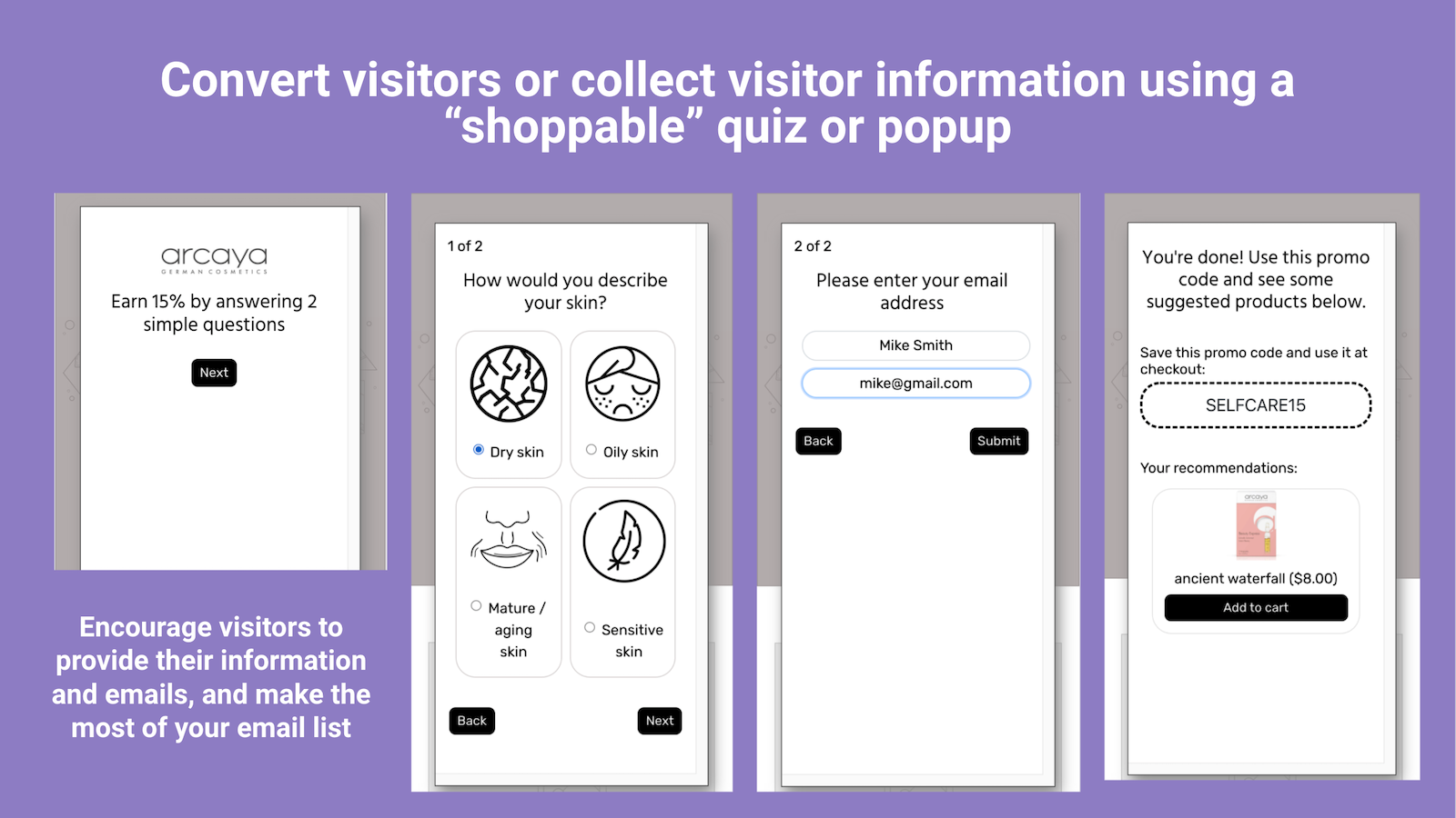 Benefits of a shoppable quiz or popup
