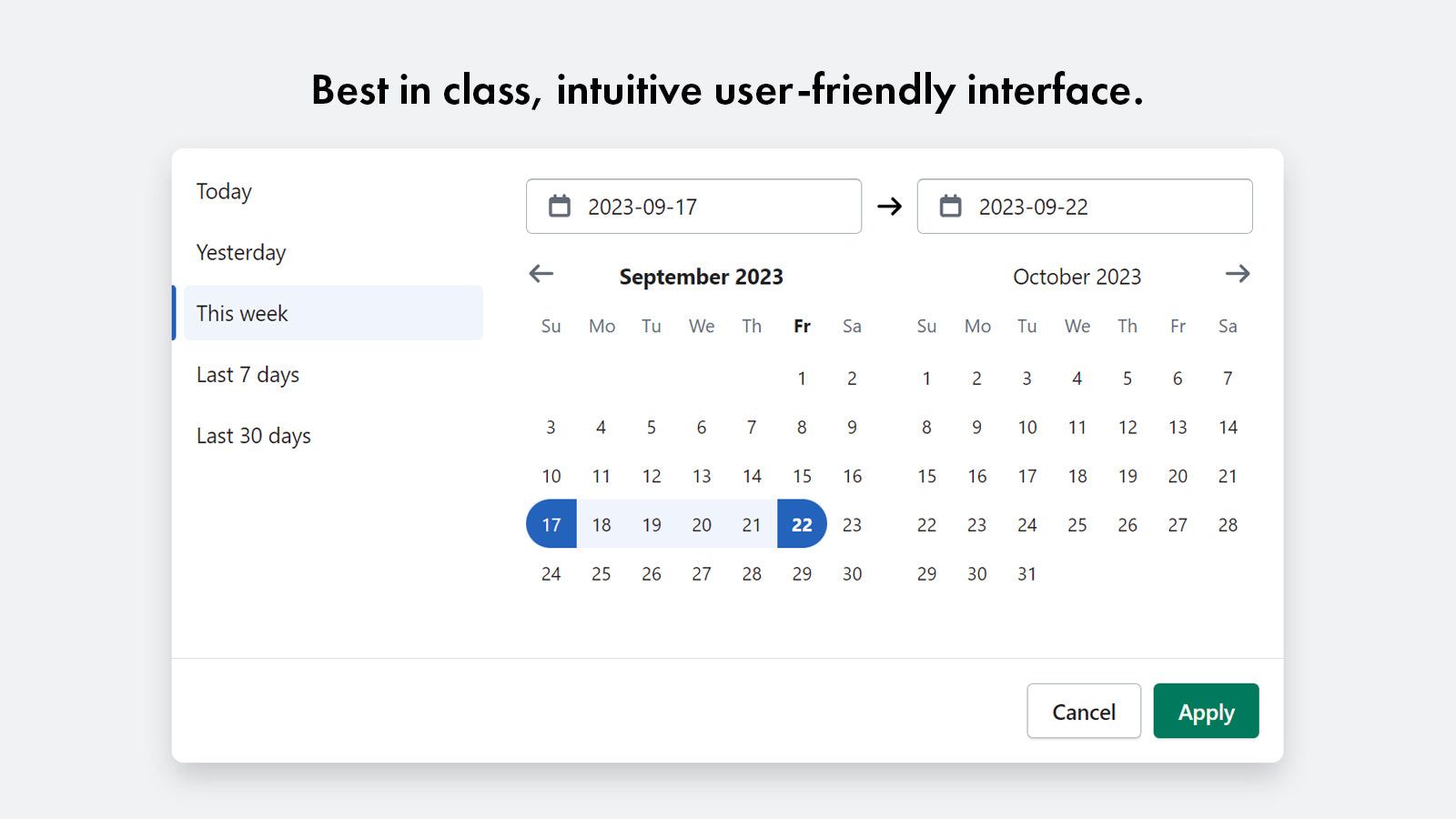 Best in class, intuitive user-friendly interface