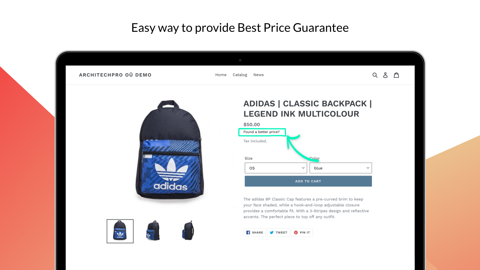 Best Price Guarantee link (button)