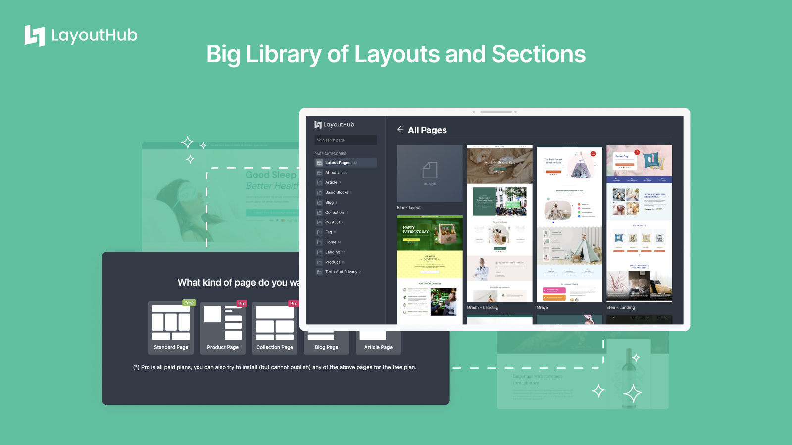 Big Library of layouts and sections