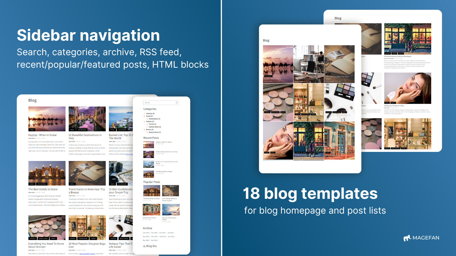 Blog navigation and templates