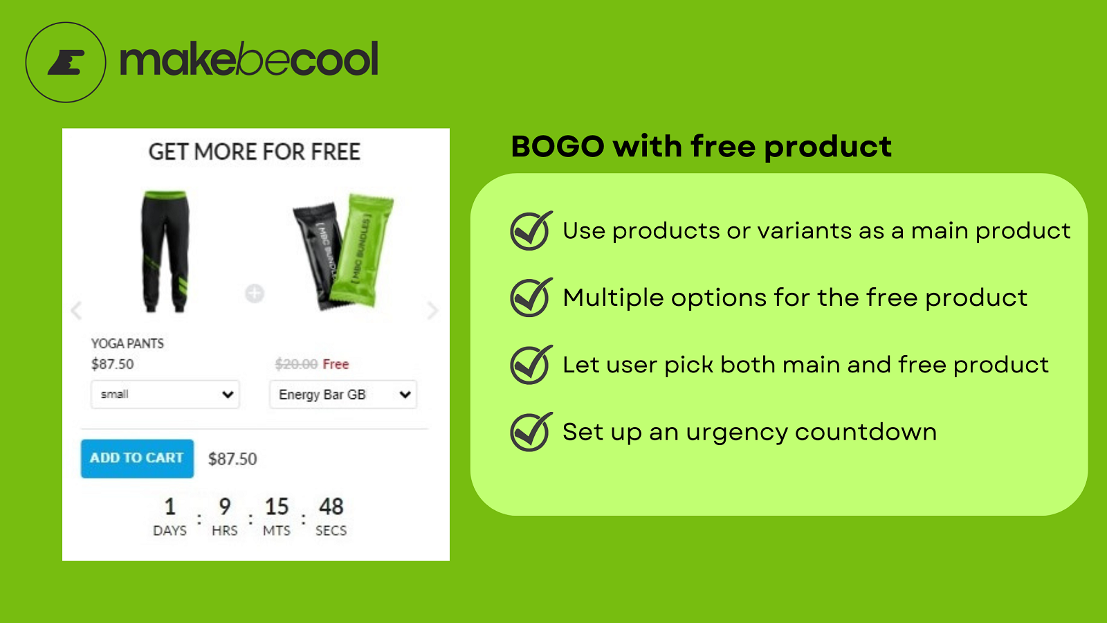 BOGO with multiple options of free product 