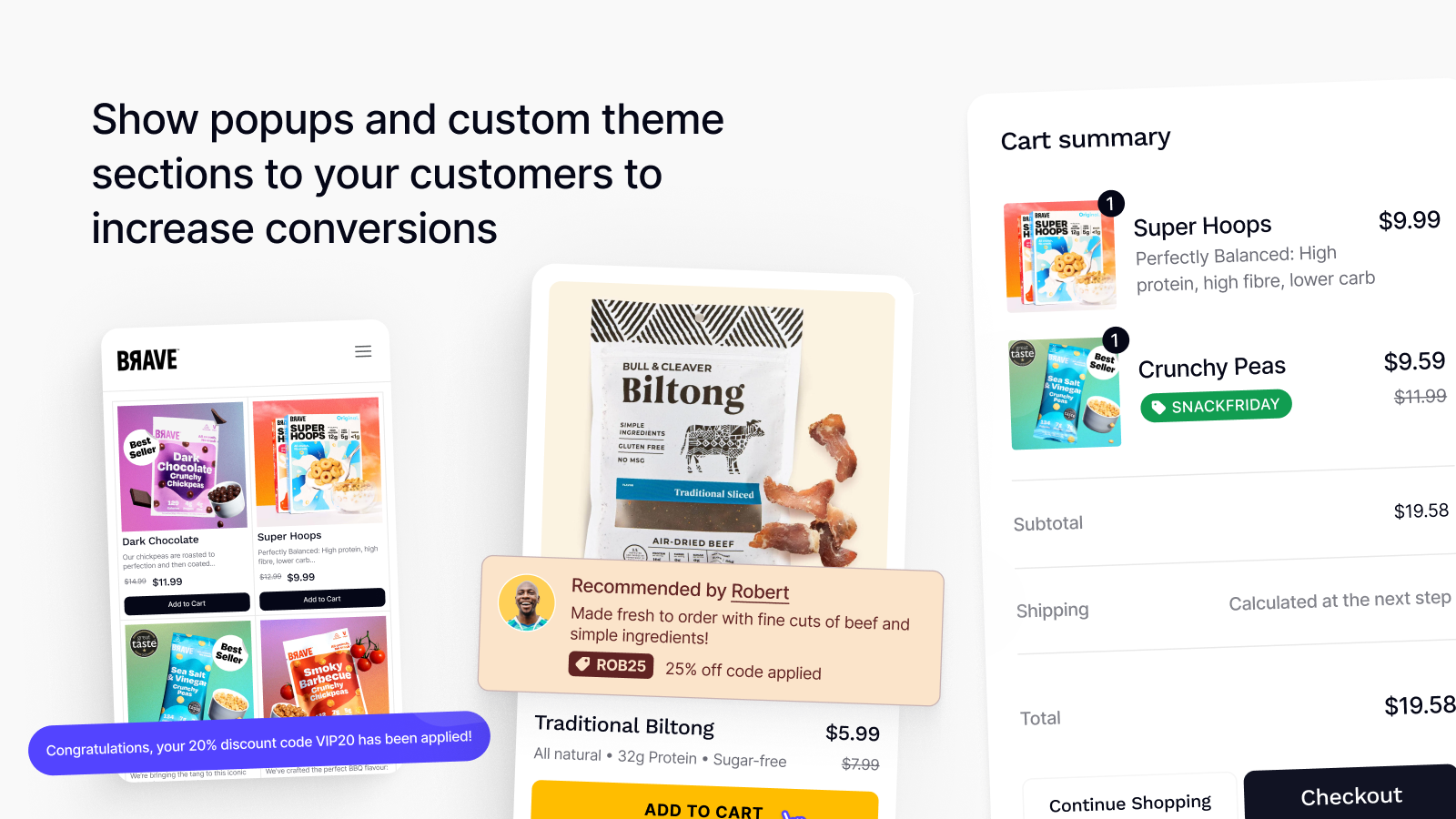 Boost conversions with popups and custom theme sections