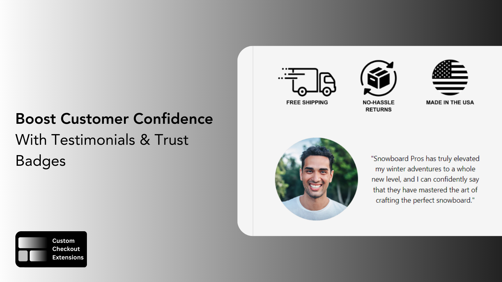 Boost customer confidence with testimonials & trust badges