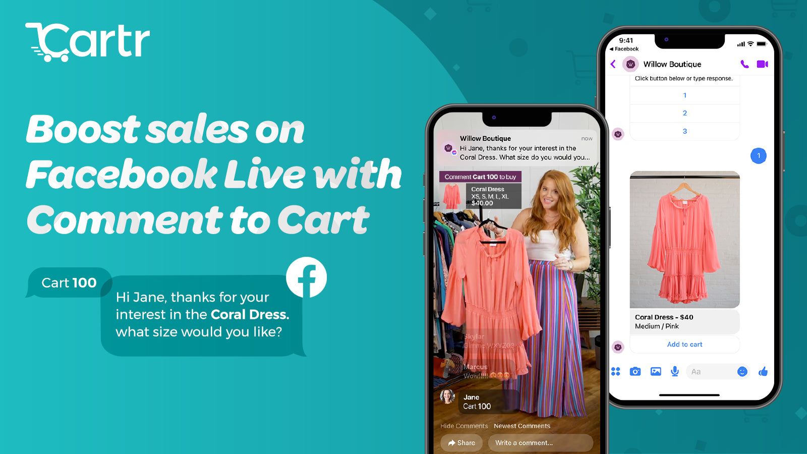 Boost sales on Facebook Live with Comment to Cart
