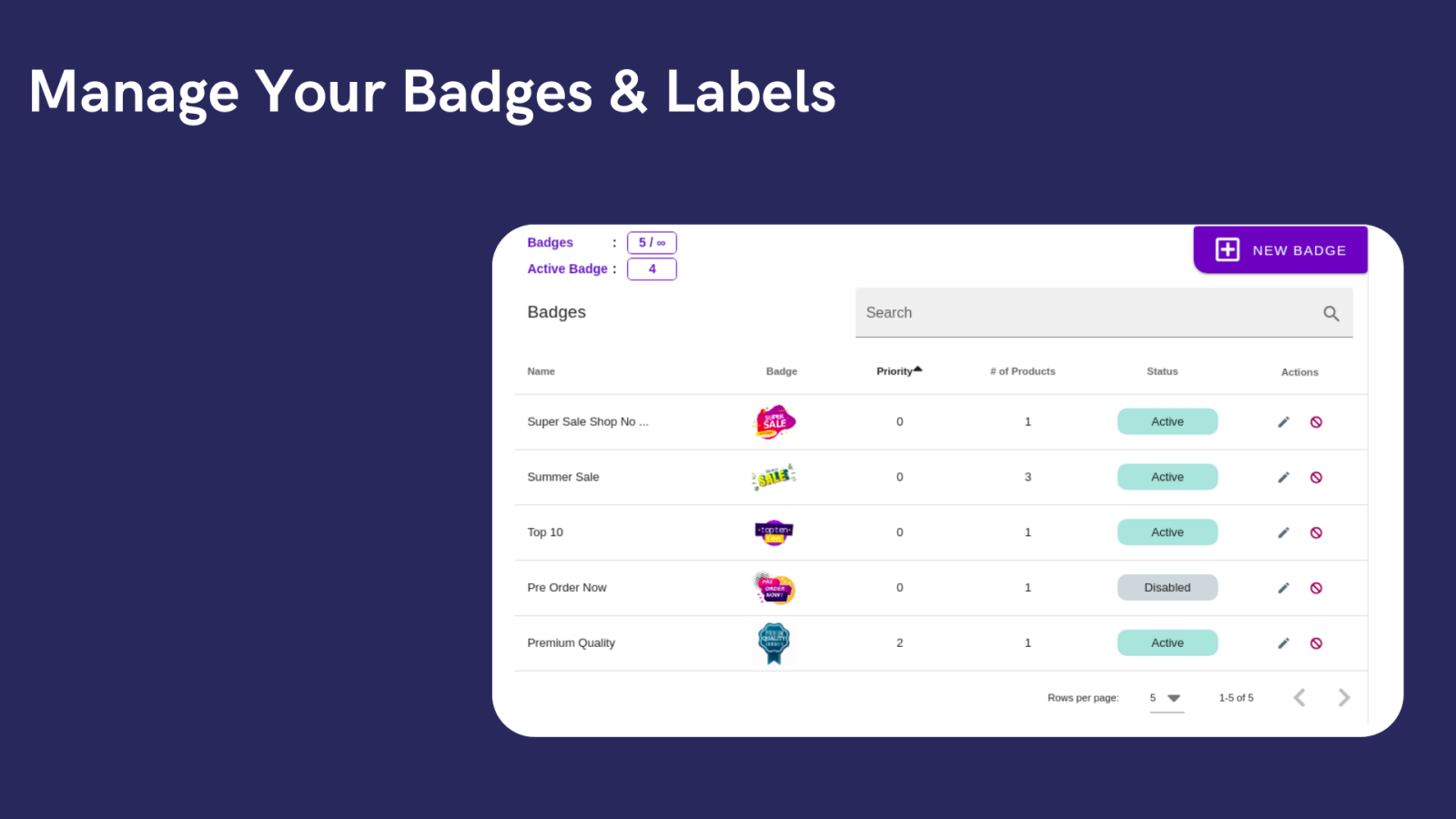 Boostify - Product Labels - Badge List