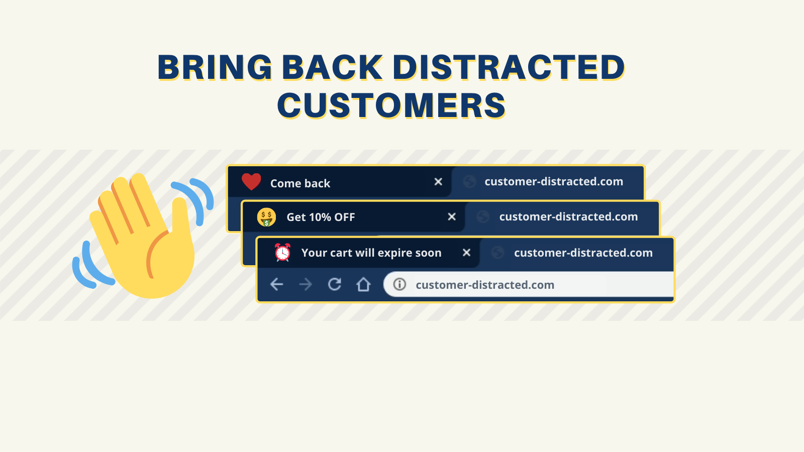 Bring back distracted customers, reduce cart abandonment