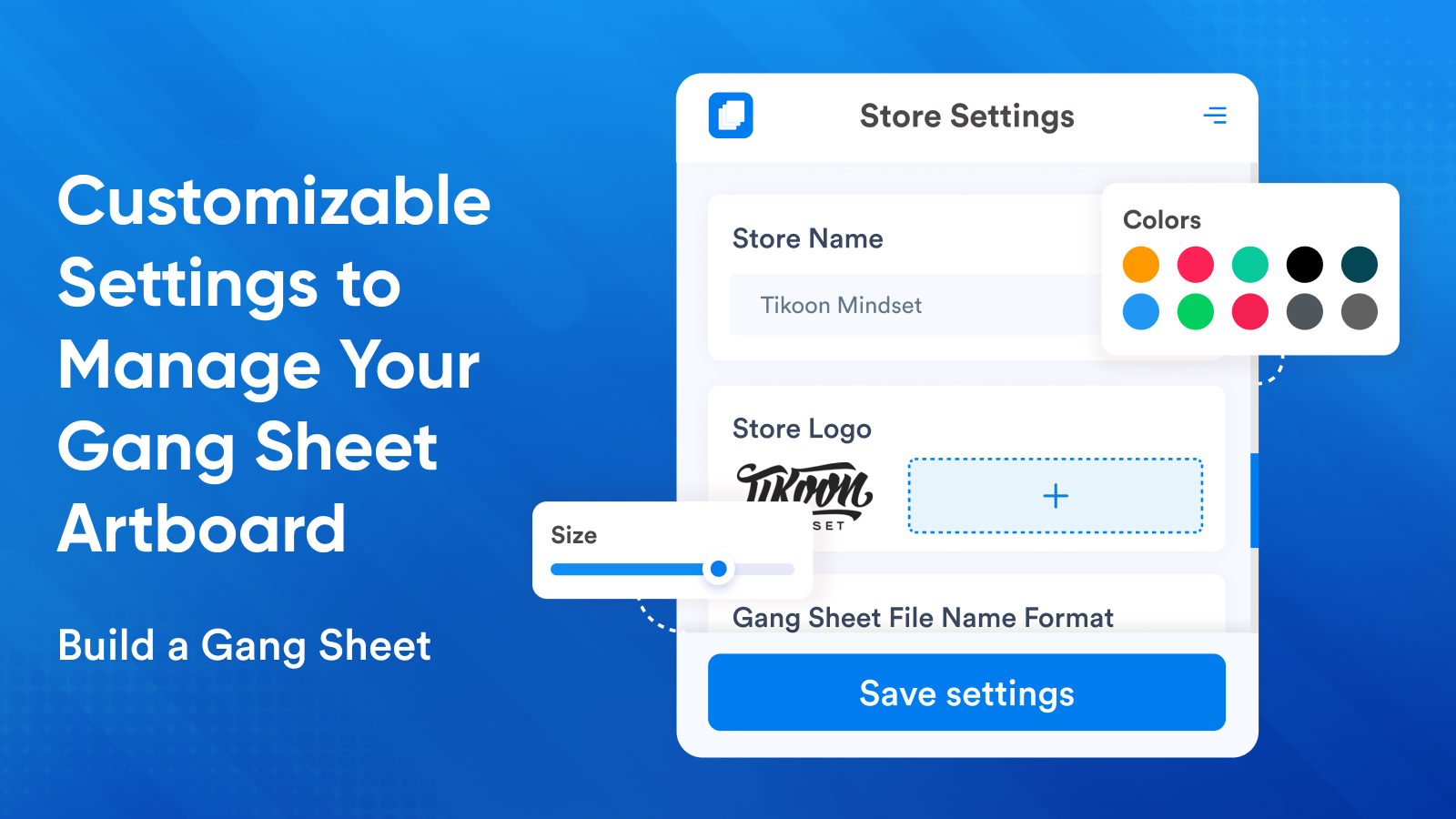 Build a Gang Sheet store settings