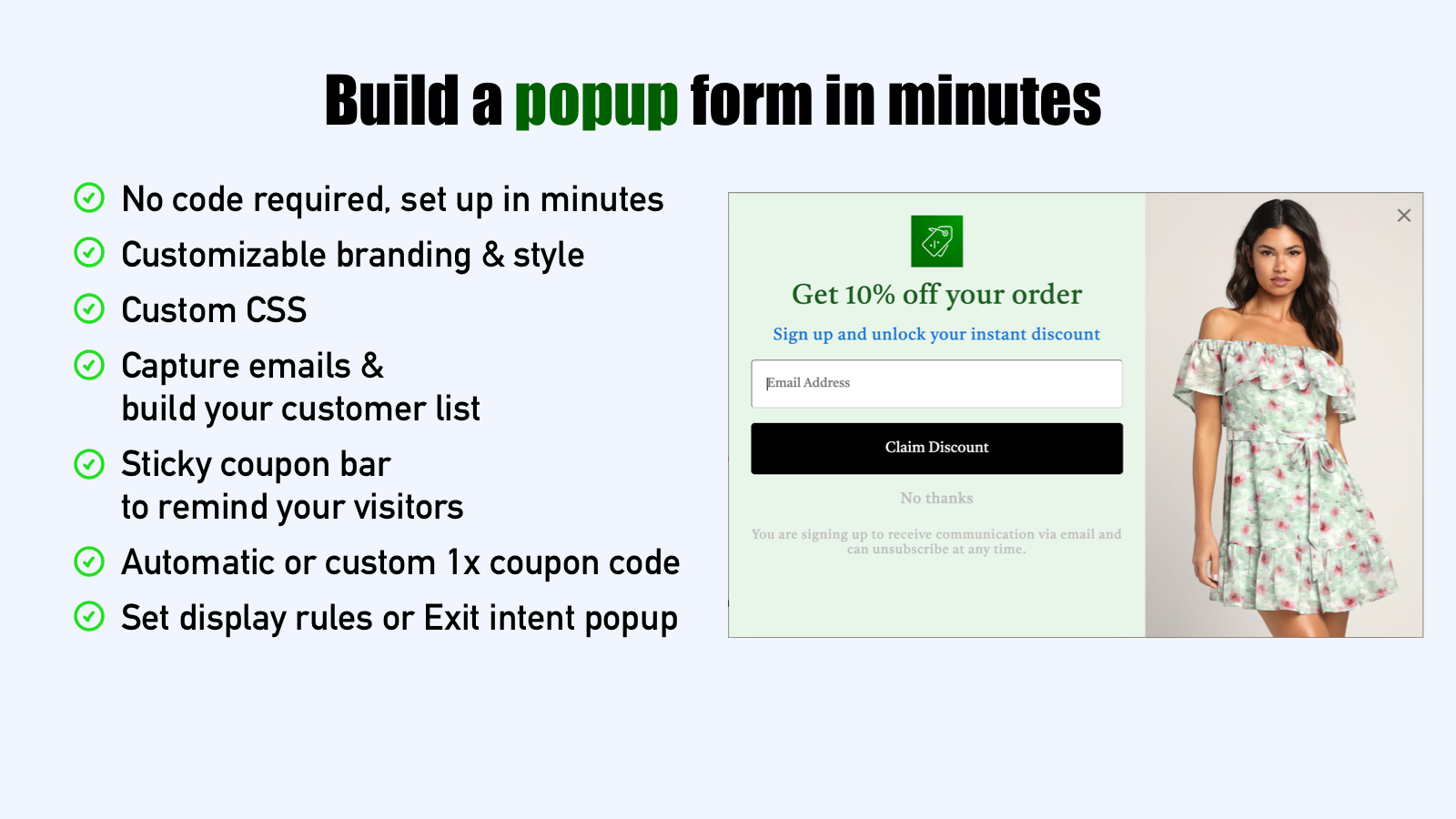 Build a popup form in minutes