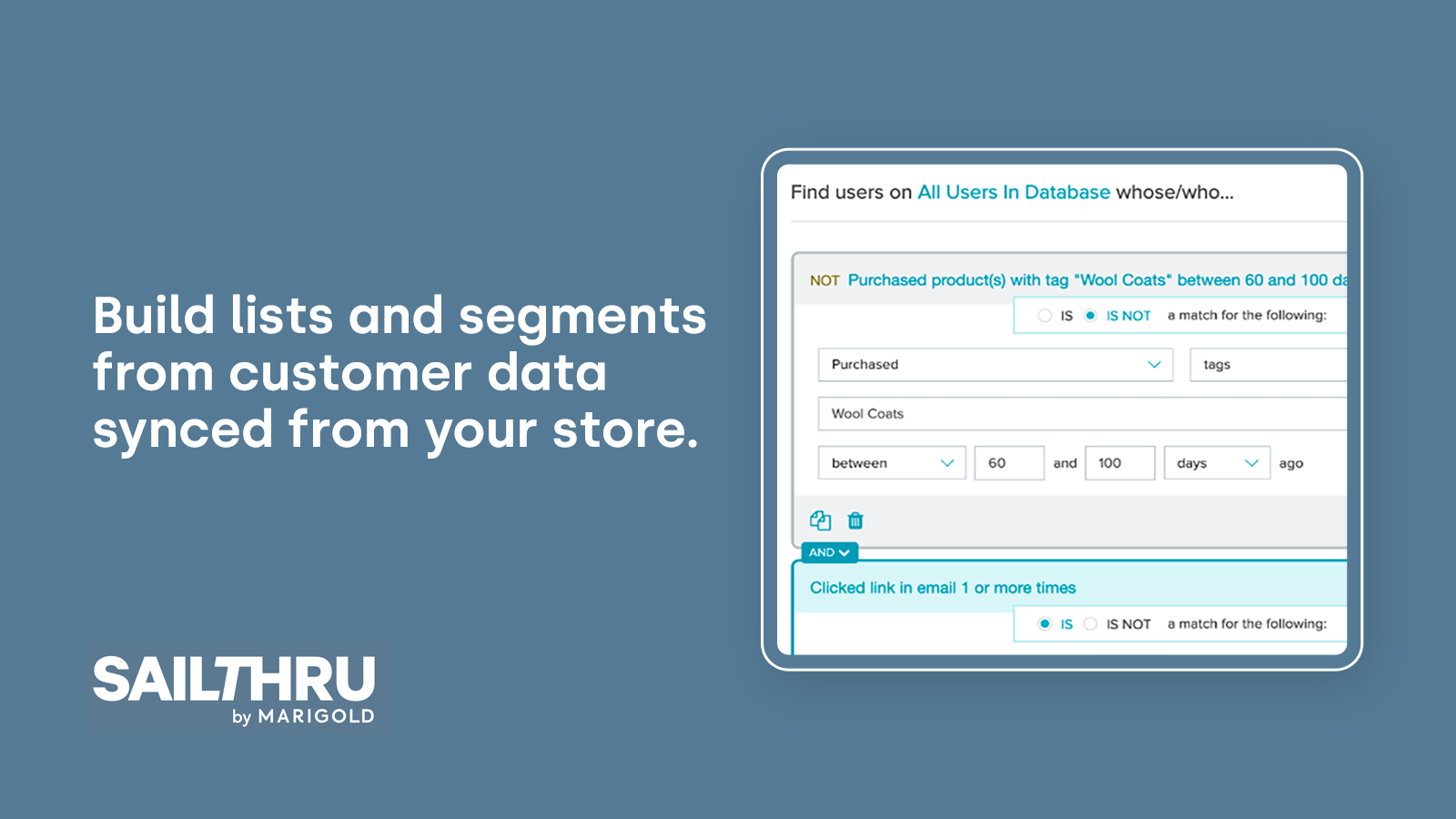 Build audience segments based on customer data.