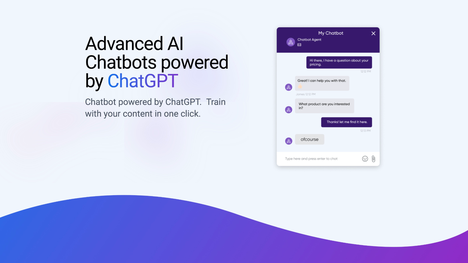 Build Chatbots powered by ChatGPT and trained on your data