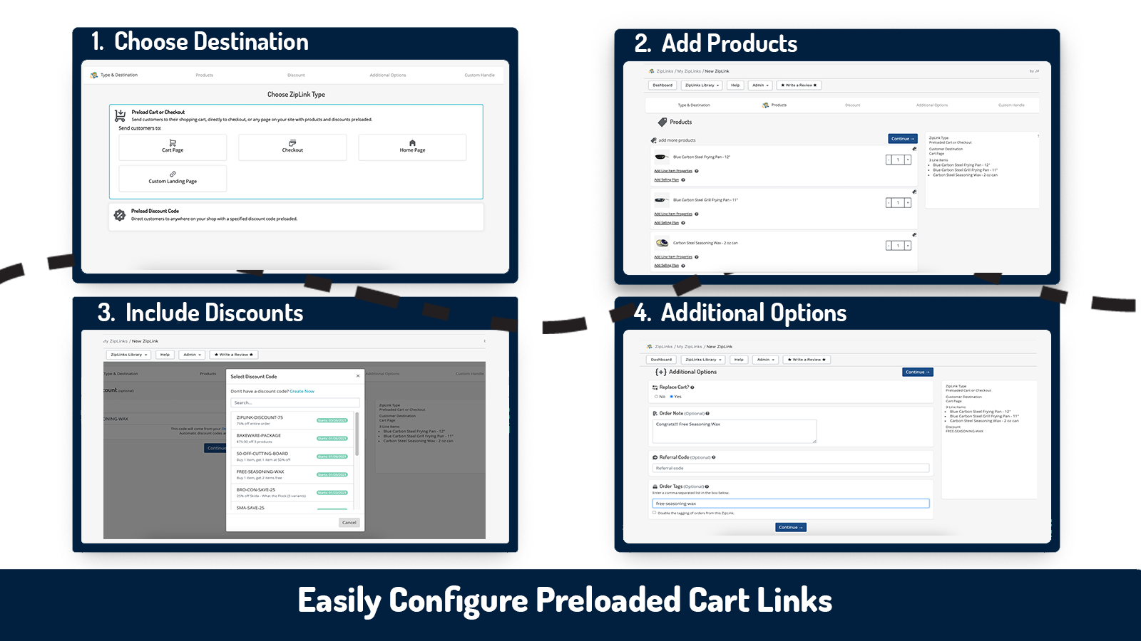 build direct to checkout and preloaded cart links with ziplinks