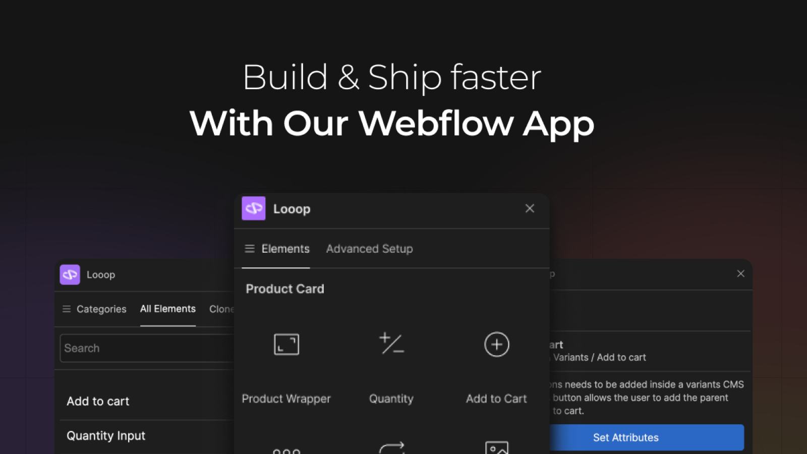 Build faster with Looop's official Webflow App