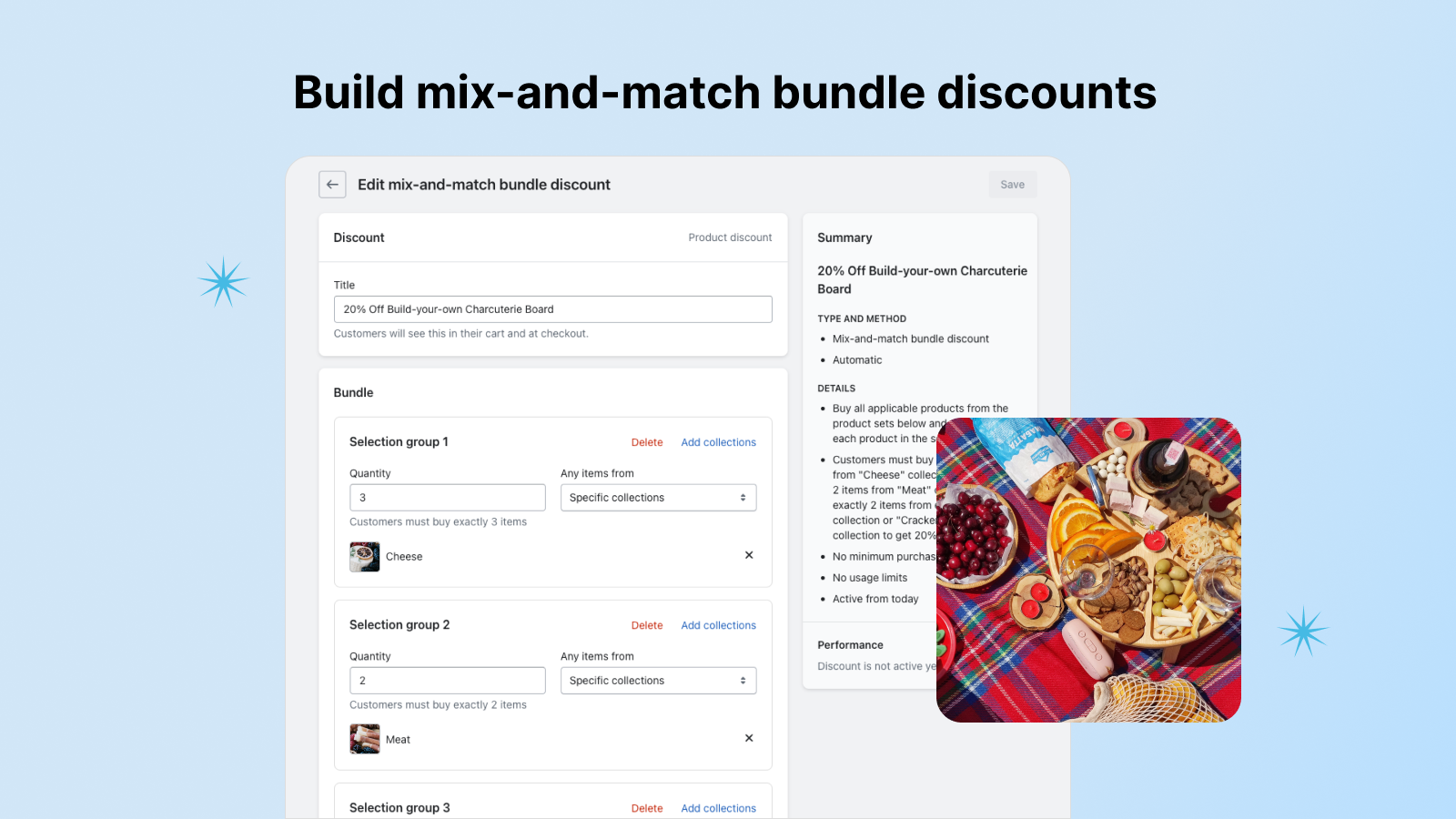 Build mix-and-match bundle discounts