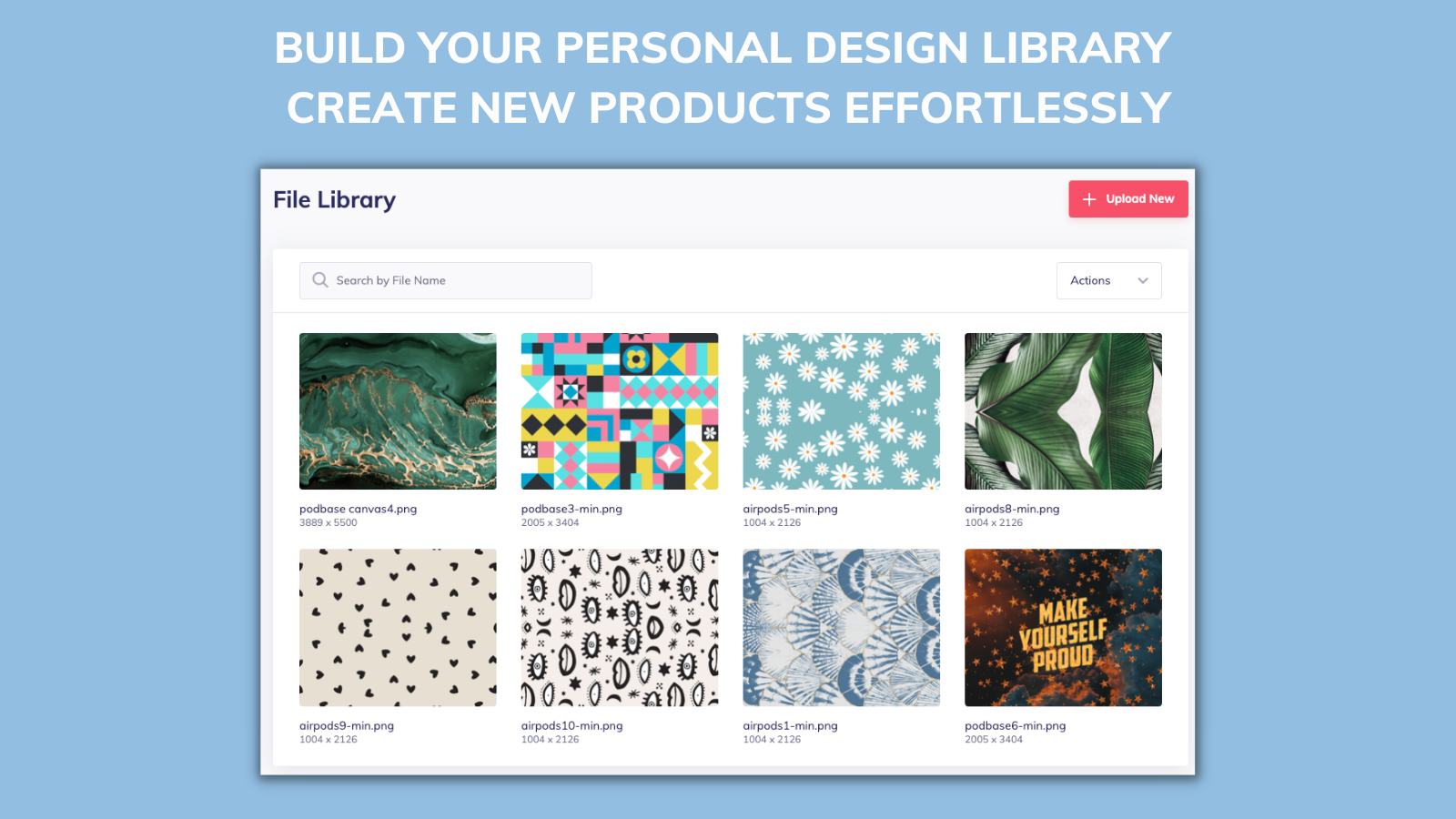 Build your personal design library and create new products.