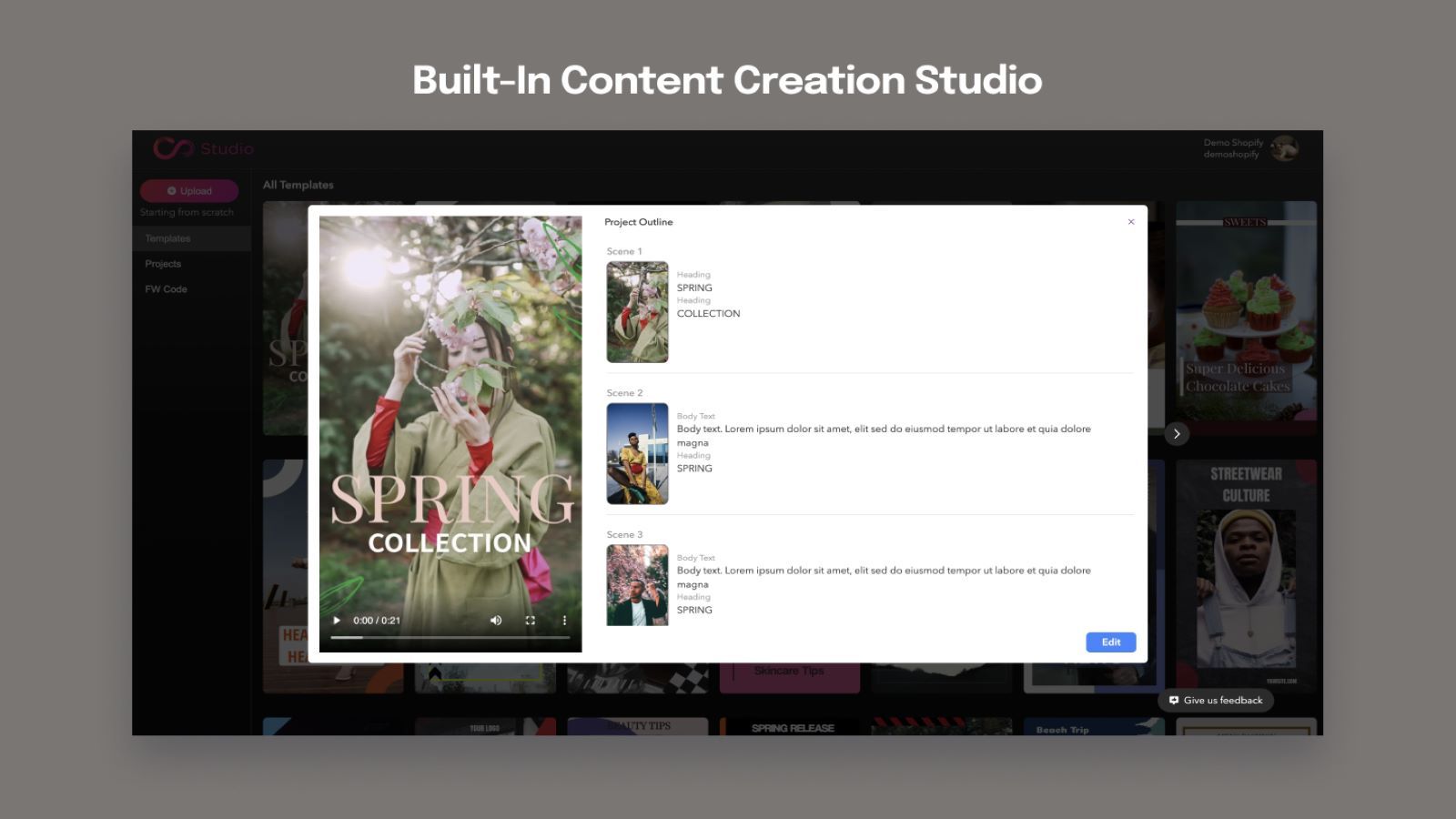 Built-In Content Creation Studio