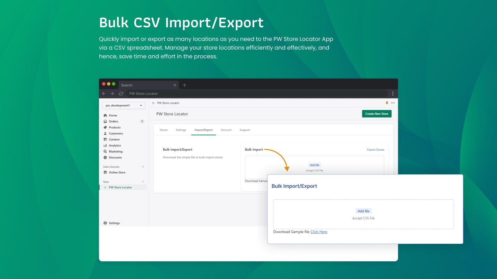 Bulk csv import/export