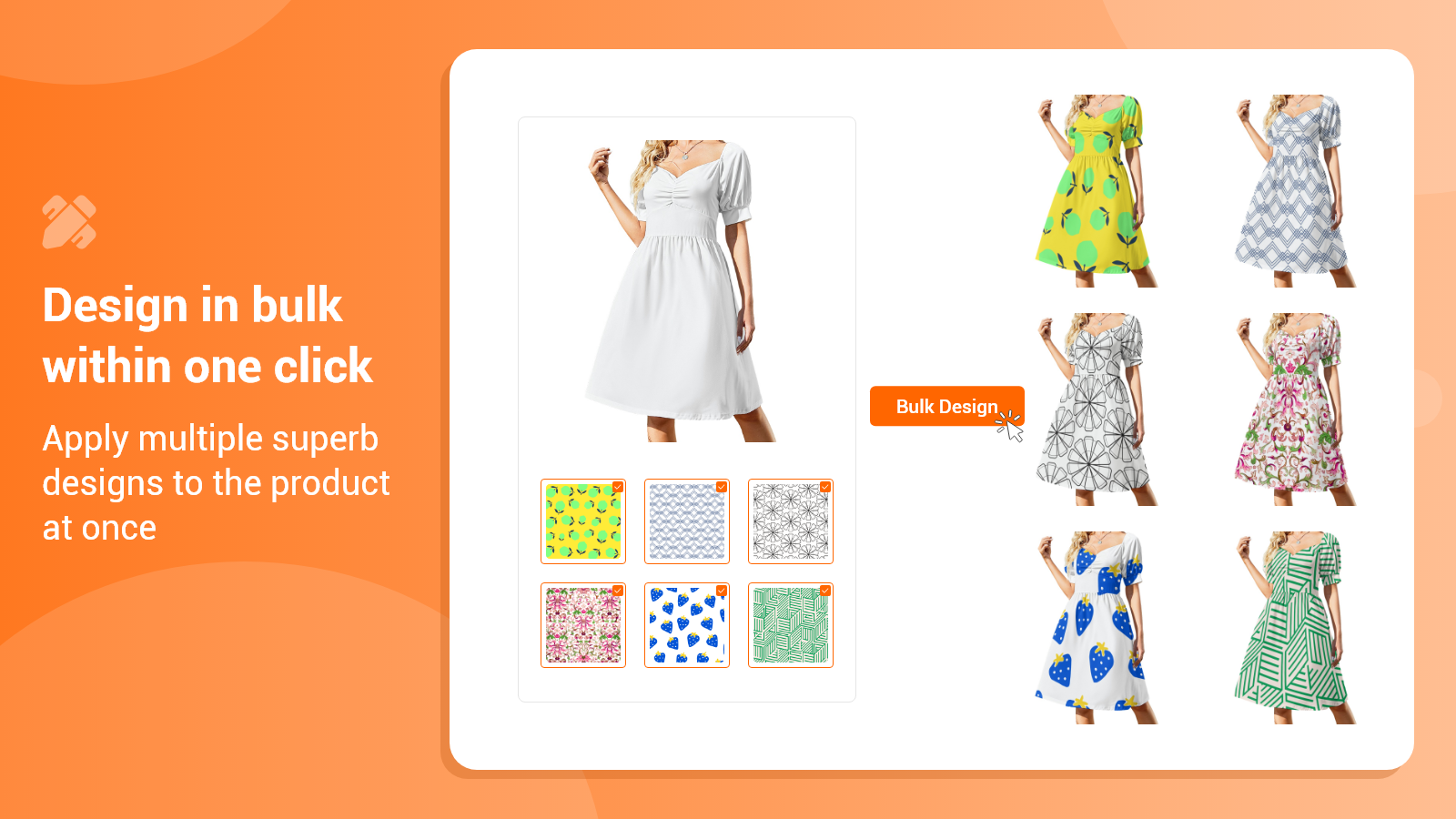 Bulk design feature allows you to create products in bulk