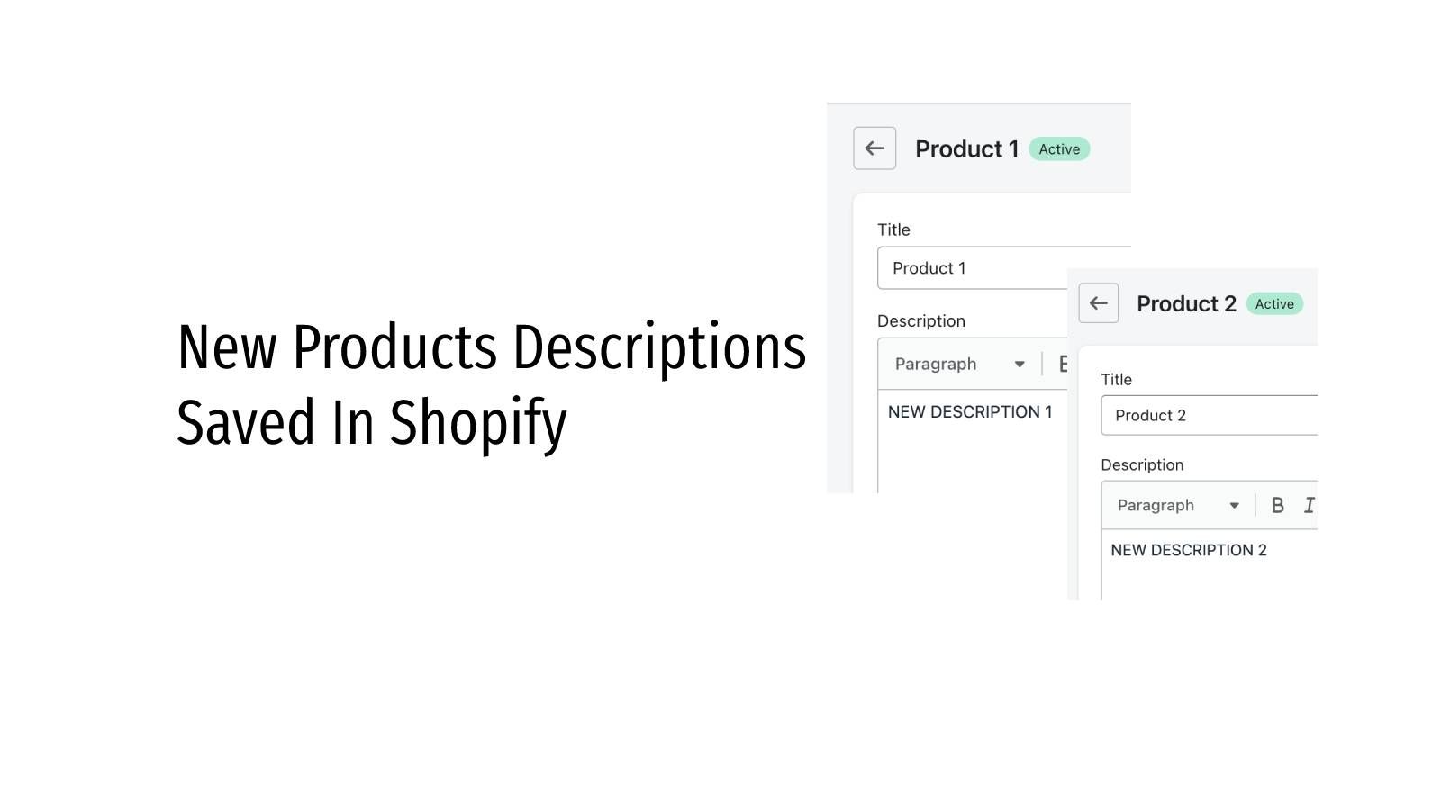 bulk edited product descriptions are saved to Shopify!